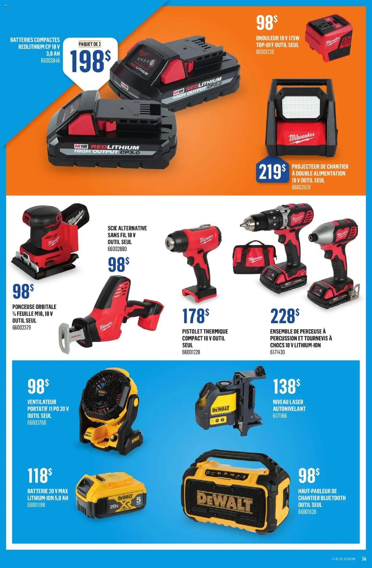 Canac flyer valid from Sep 17, 2026 | Page: 14 | Products: Batteries