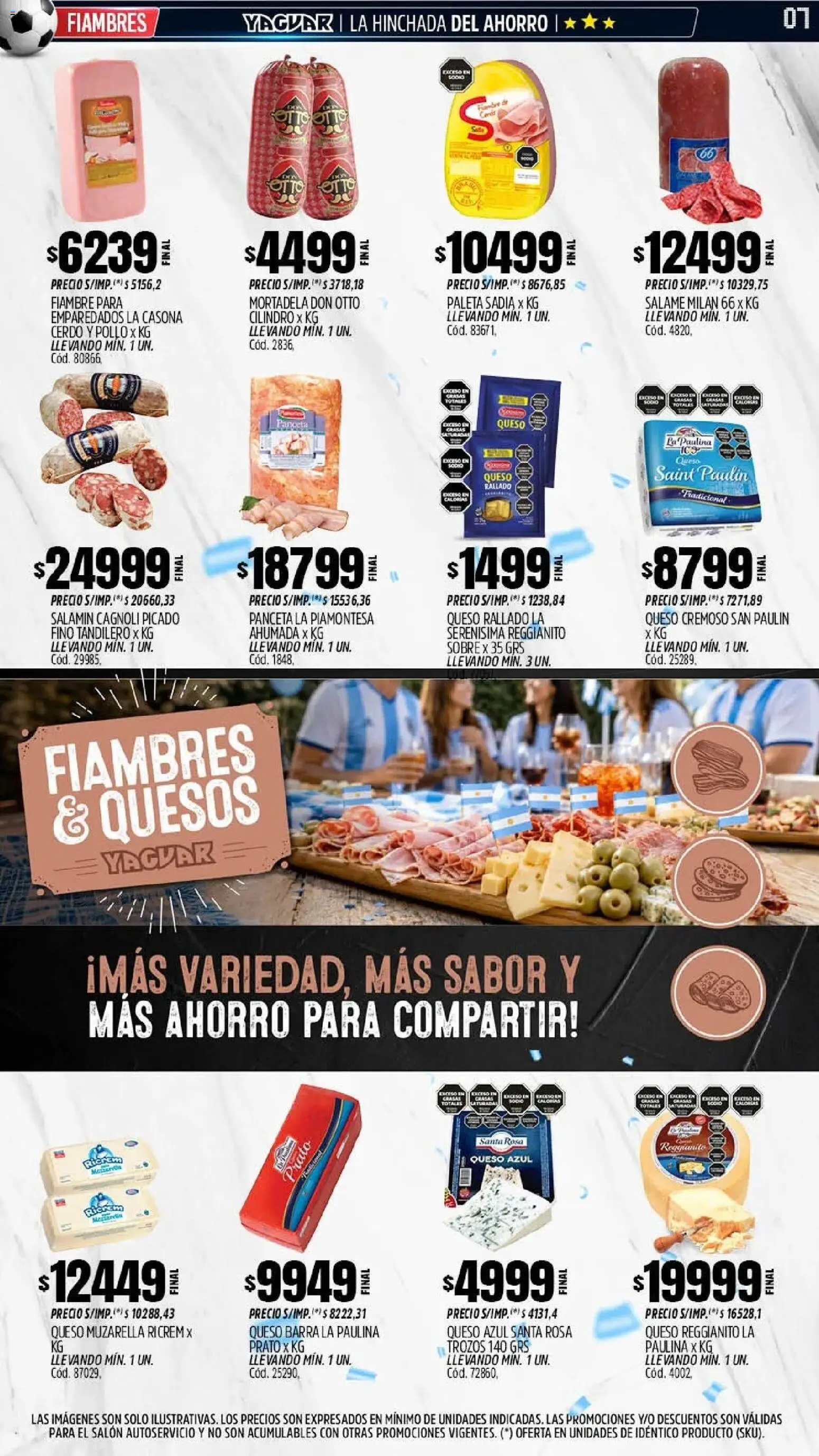 Yaguar - Oferta Semanal Neuquen │ válido desde el 08.06.2026 | Página: 7 | Productos: Sobre, Paleta, Queso, Cerdo
