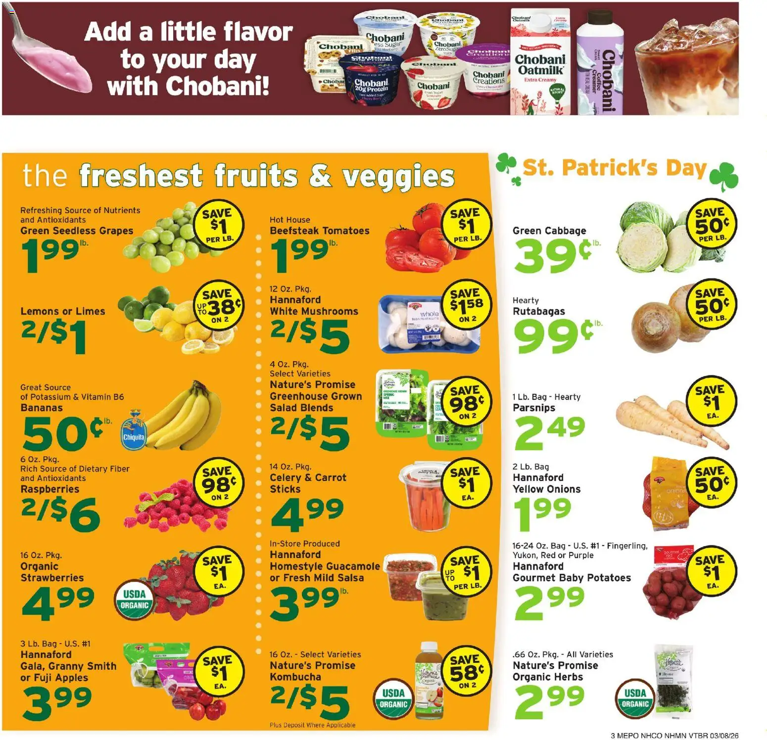 Hannaford Weekly Ad - valid from 08.03.2026 | Page: 5 | Products: Vitamin, Carrot, Fruits, Bag