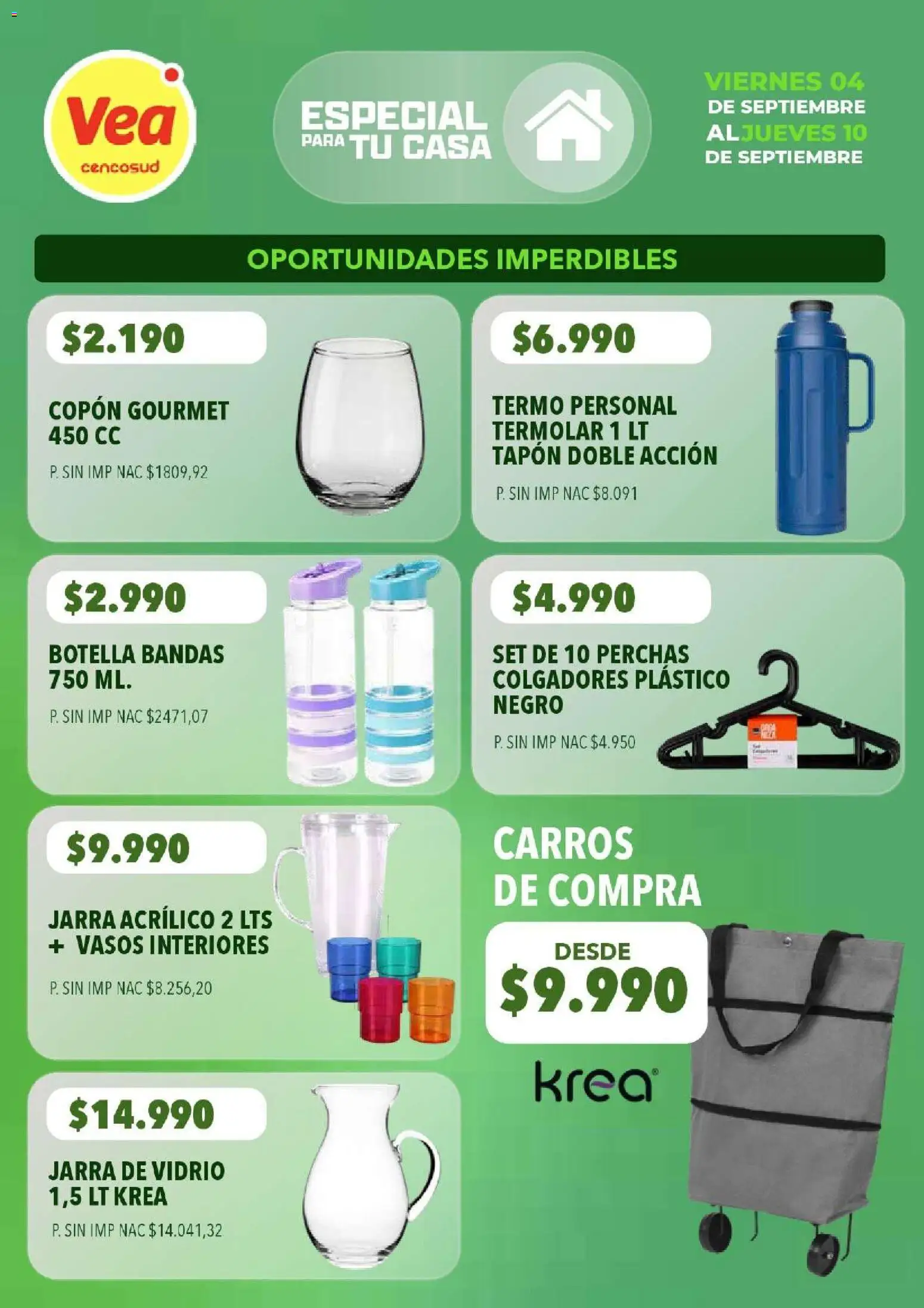 Vea - Especial para tu casa │ válido desde el 04/09/2026 | Página: 5 | Productos: Botella, Termo, Jarra, Vasos