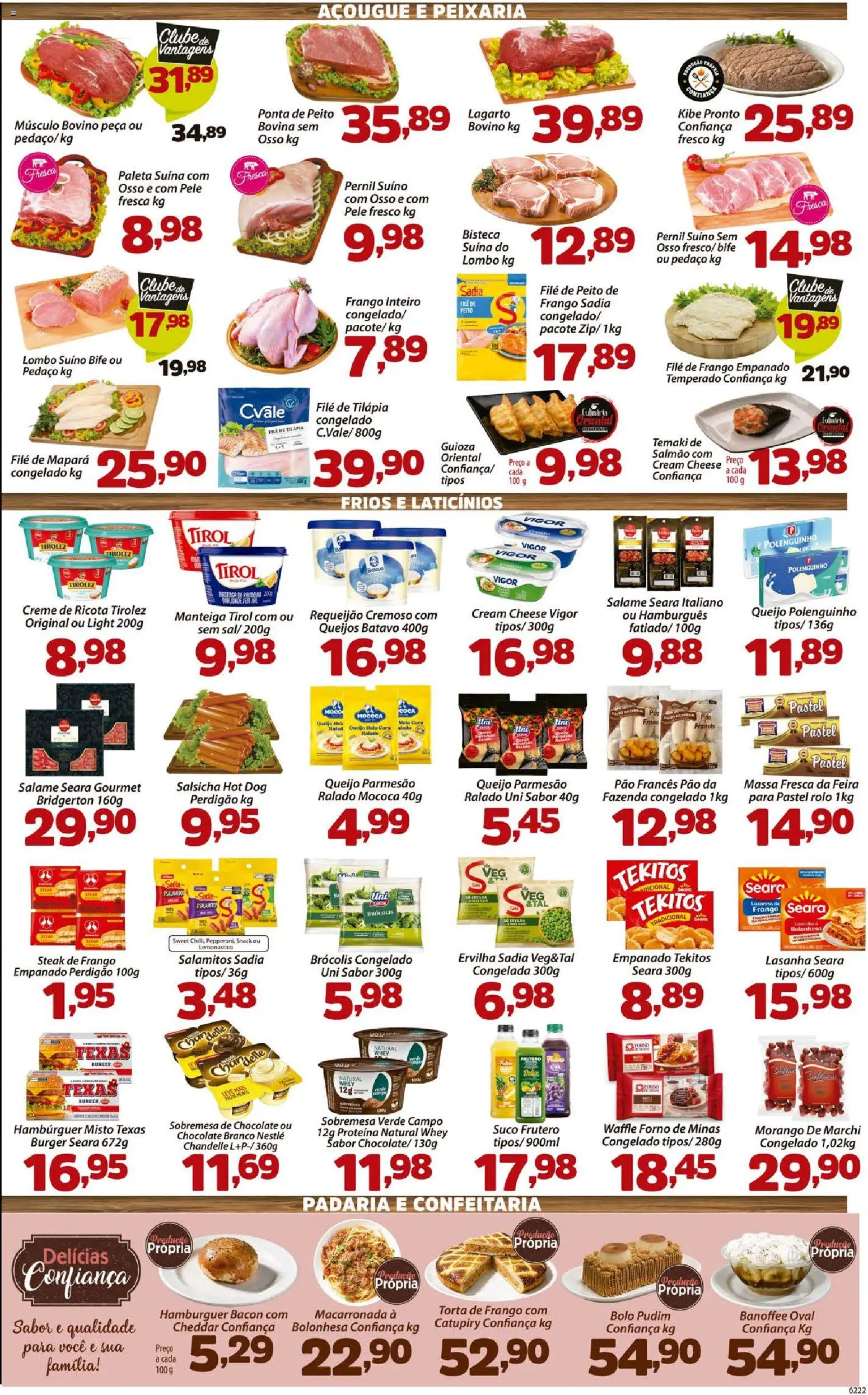 Confiança Folheto - válido de 11/08/2026 | Página: 3 | Produtos: Salmão, Manteiga, Suco, Parmesão