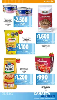 Vista previa La Anonima catálogo válido desde el 01/07/2026 | Página: 4 | Productos: Polenta, Tomate, Pure de Tomate, Jugo