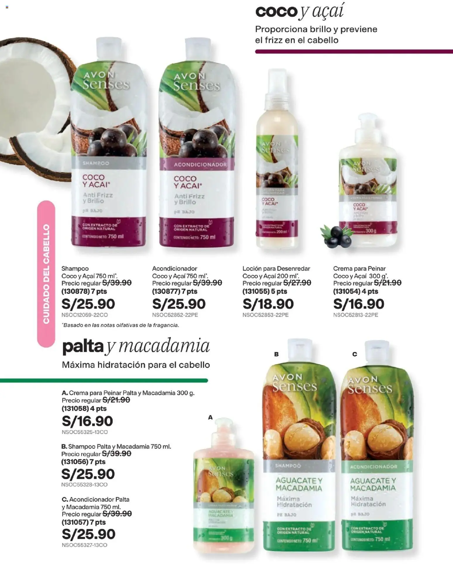 Catálogo Avon válido desde 22/07/2026 | Página: 171 | Productos: Acondicionador, Aguacate, Crema, Coco