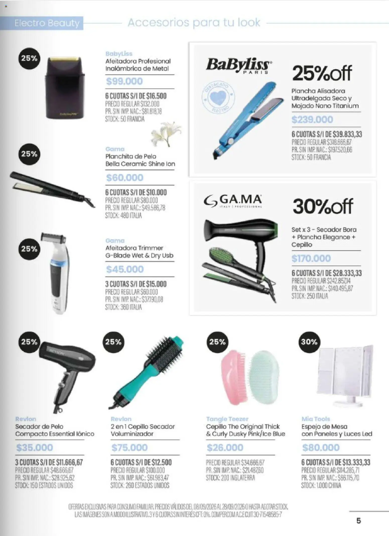 Pigmento - Glow De Primavera │ válido desde el 08/09/2026 | Página: 5 | Productos: Mesa, Espejo, Afeitadora, Plancha