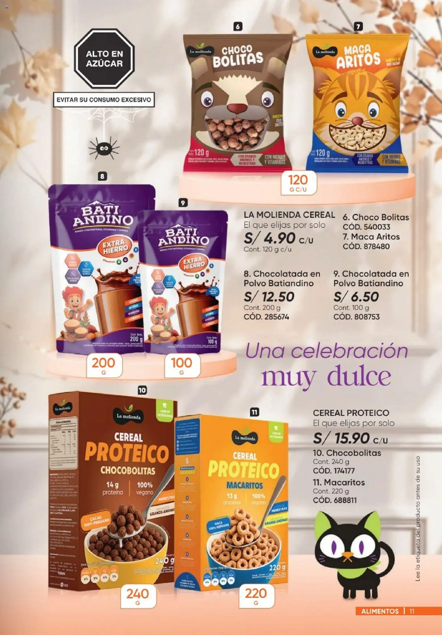 Catálogo Azzorti válido desde 20/09/2026 | Página: 11 | Productos: Cacao, Proteína, Azúcar, Polvo