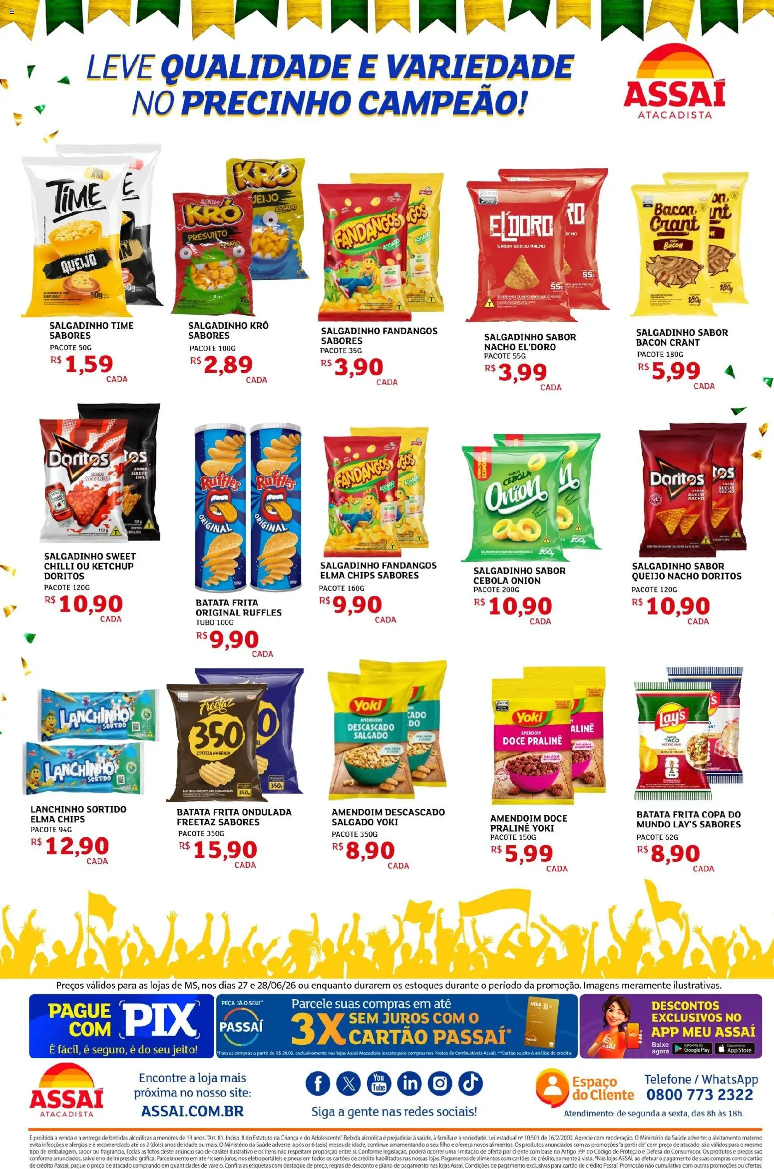 Assaí Atacadista Folheto - válido de 27/06/2026 | Página: 2 | Produtos: Amendoim, Cebola, Telefone, Batata frita