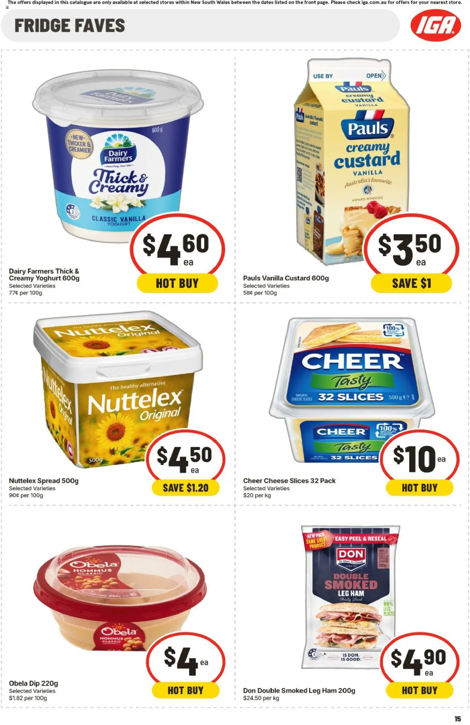 IGA catalogue - valid from 30/09/2026 | Page: 12 | Products: Yoghurt, Ham, Peel, Fridge