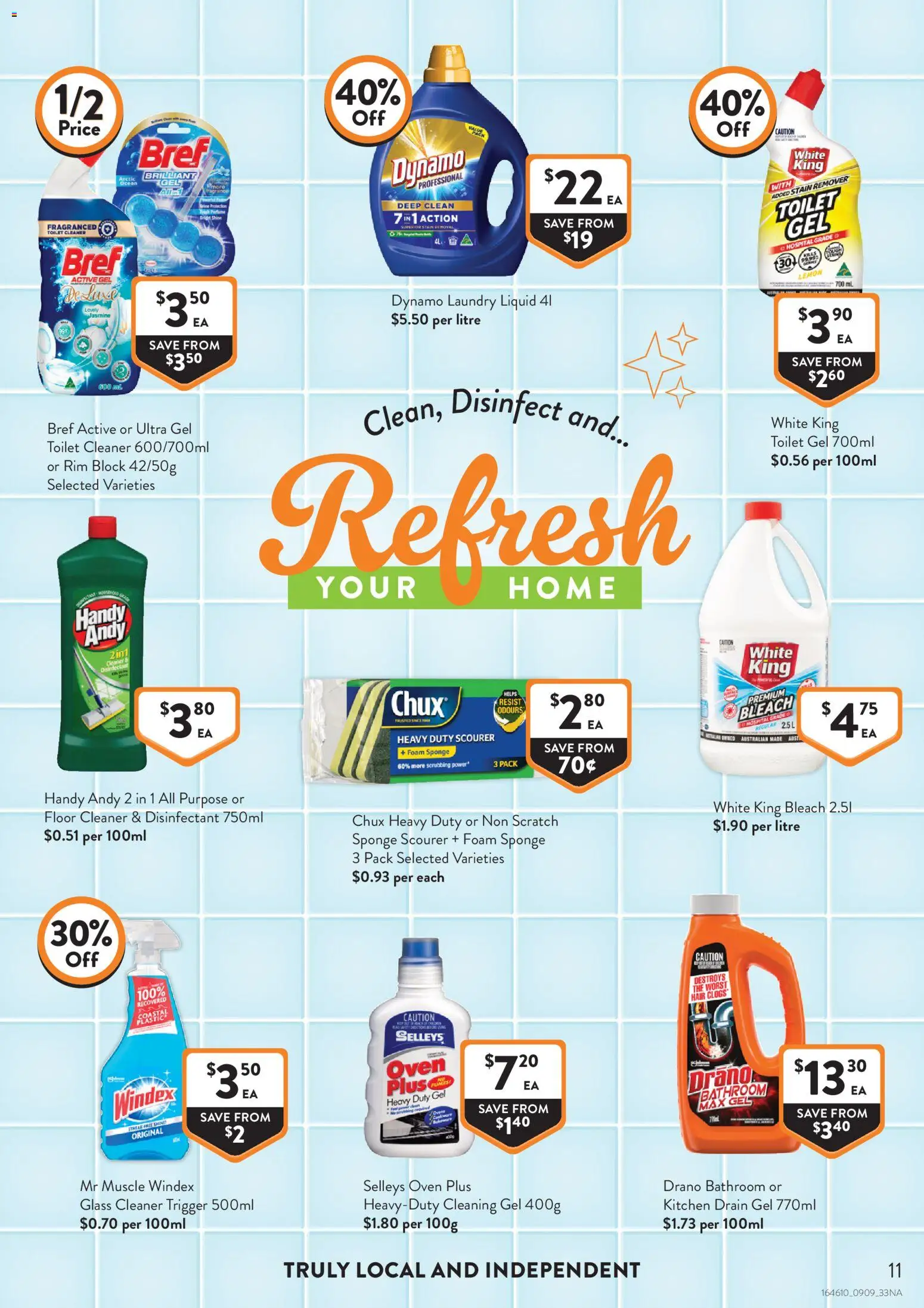 Foodworks catalogue - valid from 09/09/2026 | Page: 11 | Products: Cleaner, Stain remover, Sponge, Foam