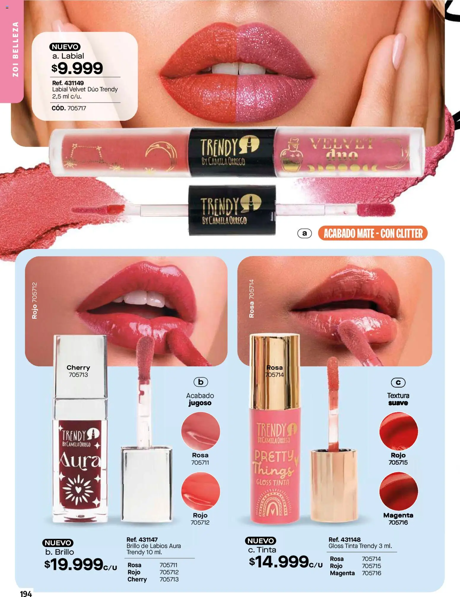 Carmel revista - valida desde el 01/04/2026 | Página: 194 | Productos: Glitter, Brillo, Brillo de labios