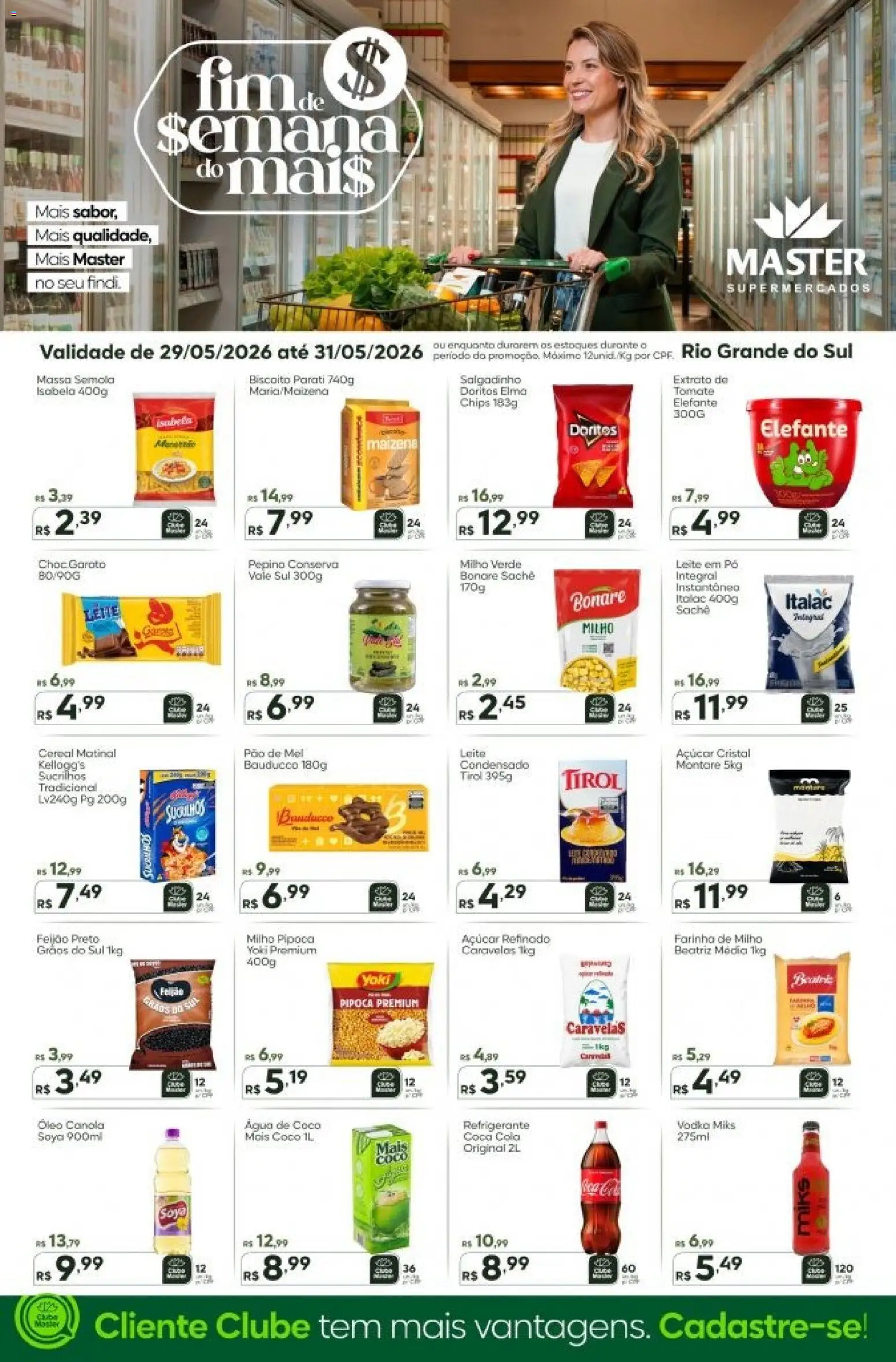 Master Folheto - válido de 29.05.2026 | Página: 3 | Produtos: Biscoito, Água de coco, Leite, Pipoca