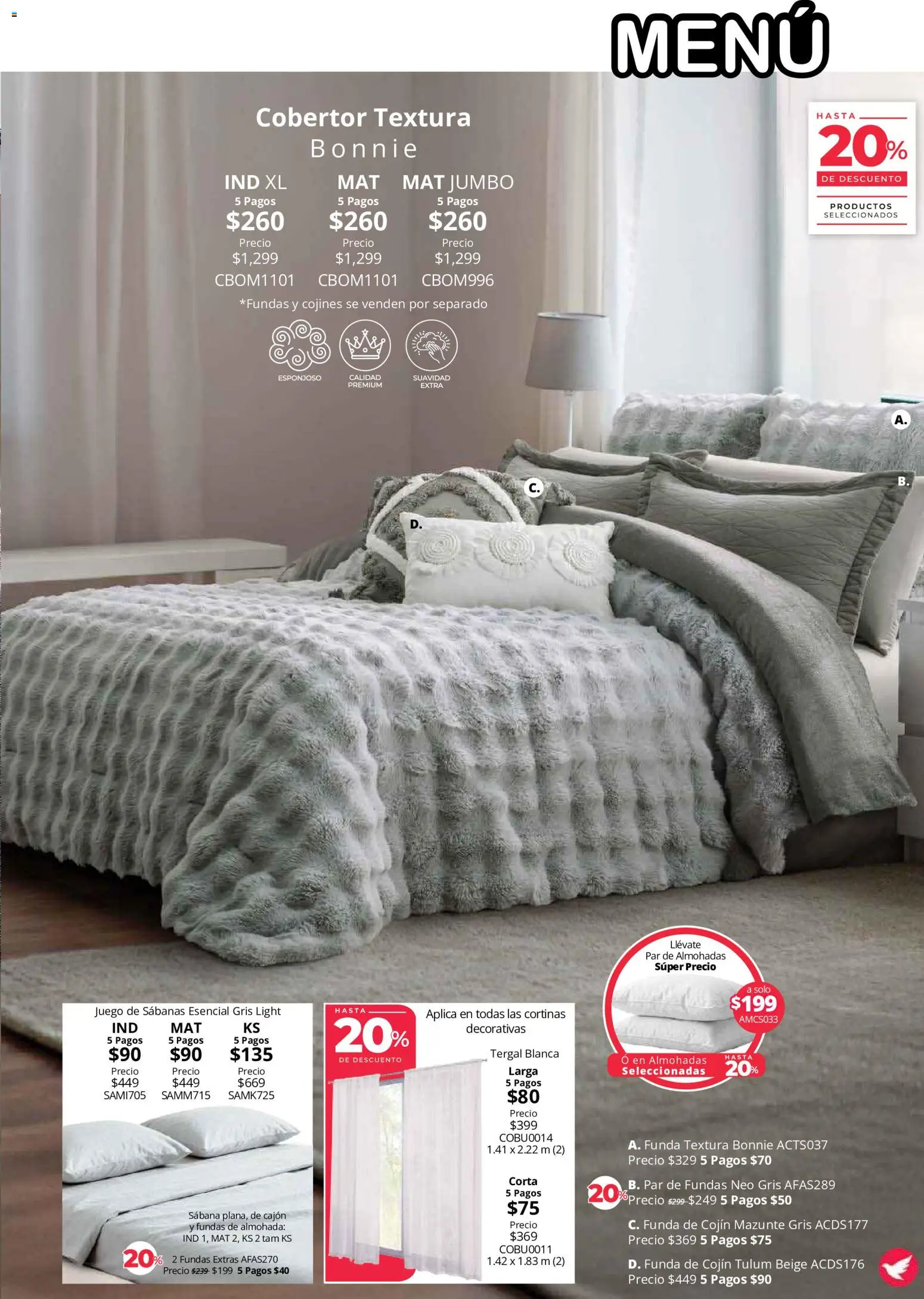 Nuevas ofertas de Colchas Concord válidas en toda la República Mexicana desde el 01/08/2026. ¡Encuentra las mejores ofertas en Colchas Concord catálogo Colección Cobertor! | Página: 44 | Productos: Cobertor, Juego, Sabanas, Cortinas