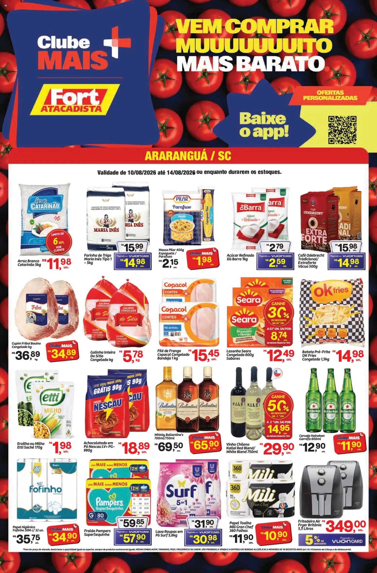 Fort Atacadista Folheto - válido de 10/08/2026 | Página: 1 | Produtos: Whisky, Arroz, Roupas, Açúcar