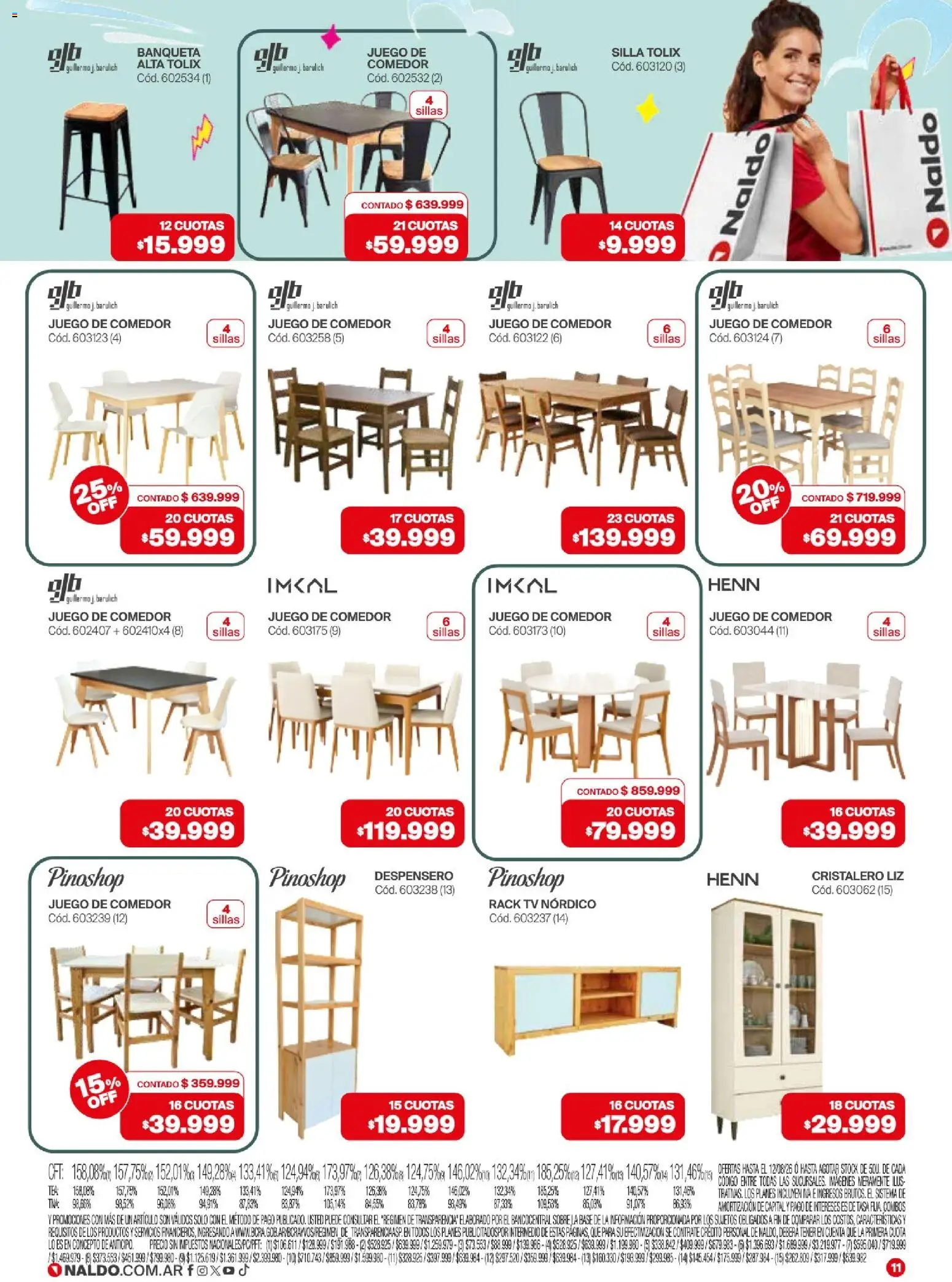 Naldo - Catálogo │ válido desde el 01/08/2026 | Página: 11 | Productos: Juego de comedor, Banqueta, Despensero, Sobre