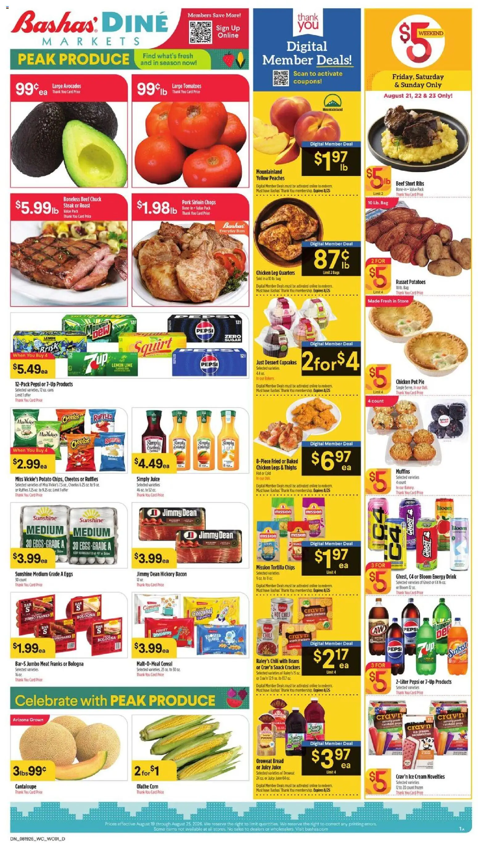 Basha's Dine - valid from 08/19/2026 | Page: 1 | Products: Crackers, Eggs, Chips, Muffins