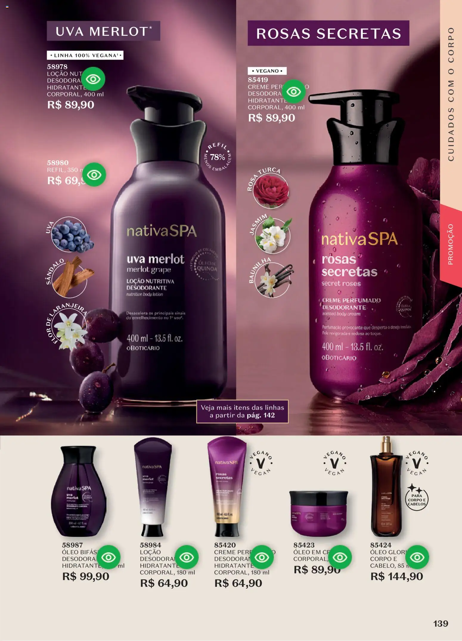 O Boticário Folheto - válido de 10/08/2026 | Página: 143 | Produtos: Desodorante, Uva, Creme, Body