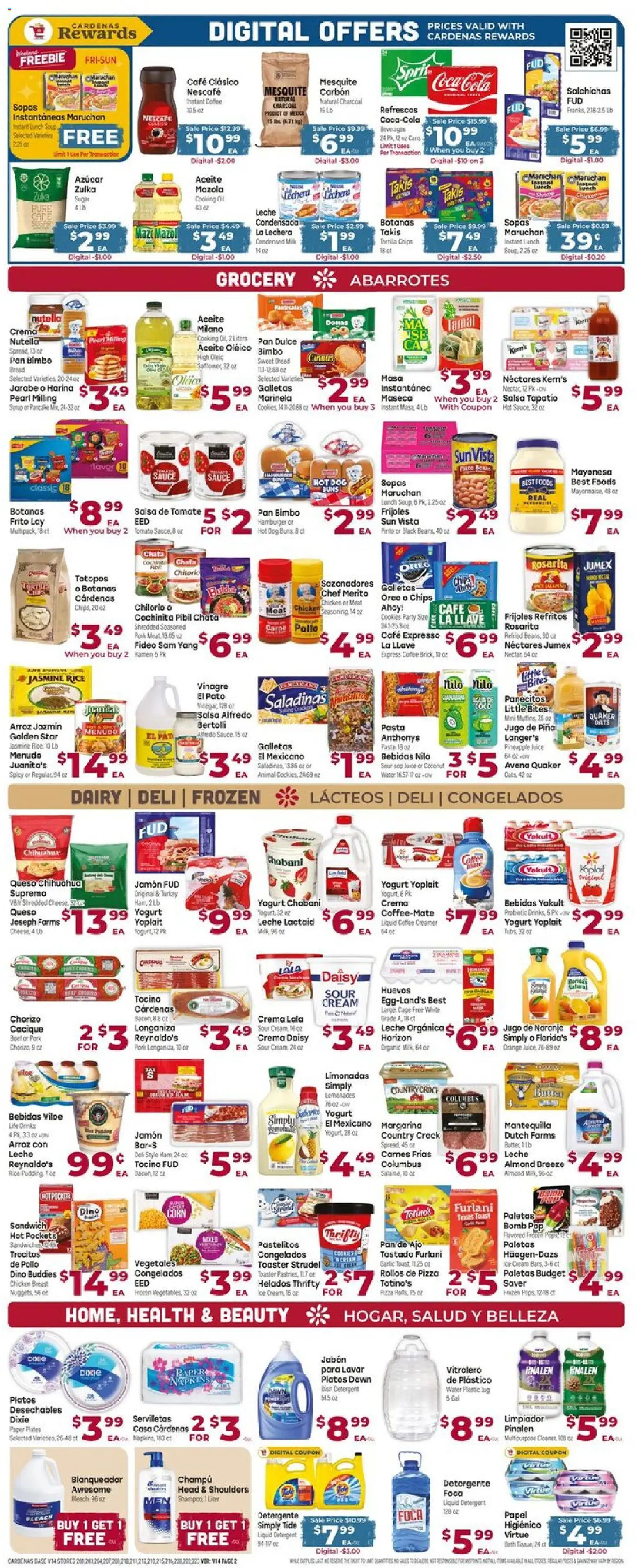 Cardenas Weekly Ad - valid from 03.06.2026 | Page: 2 | Products: Toaster, Milk, Butter, Pork