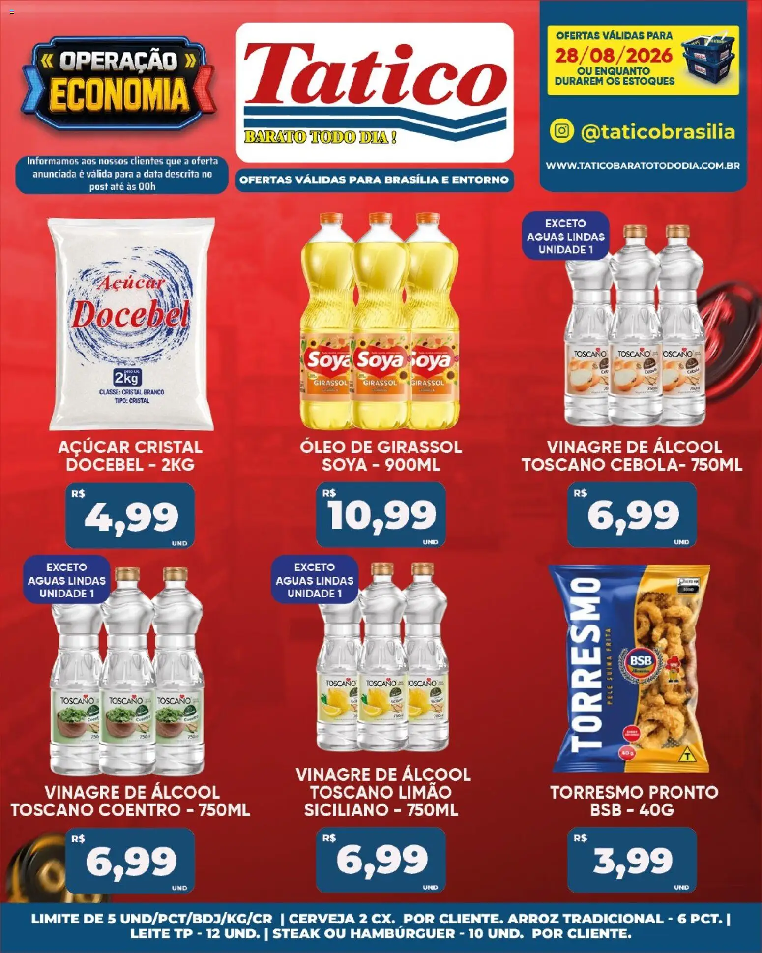 Tatico Folheto - válido de 28/08/2026 | Página: 16 | Produtos: Steak, Álcool, Arroz, Hambúrguer
