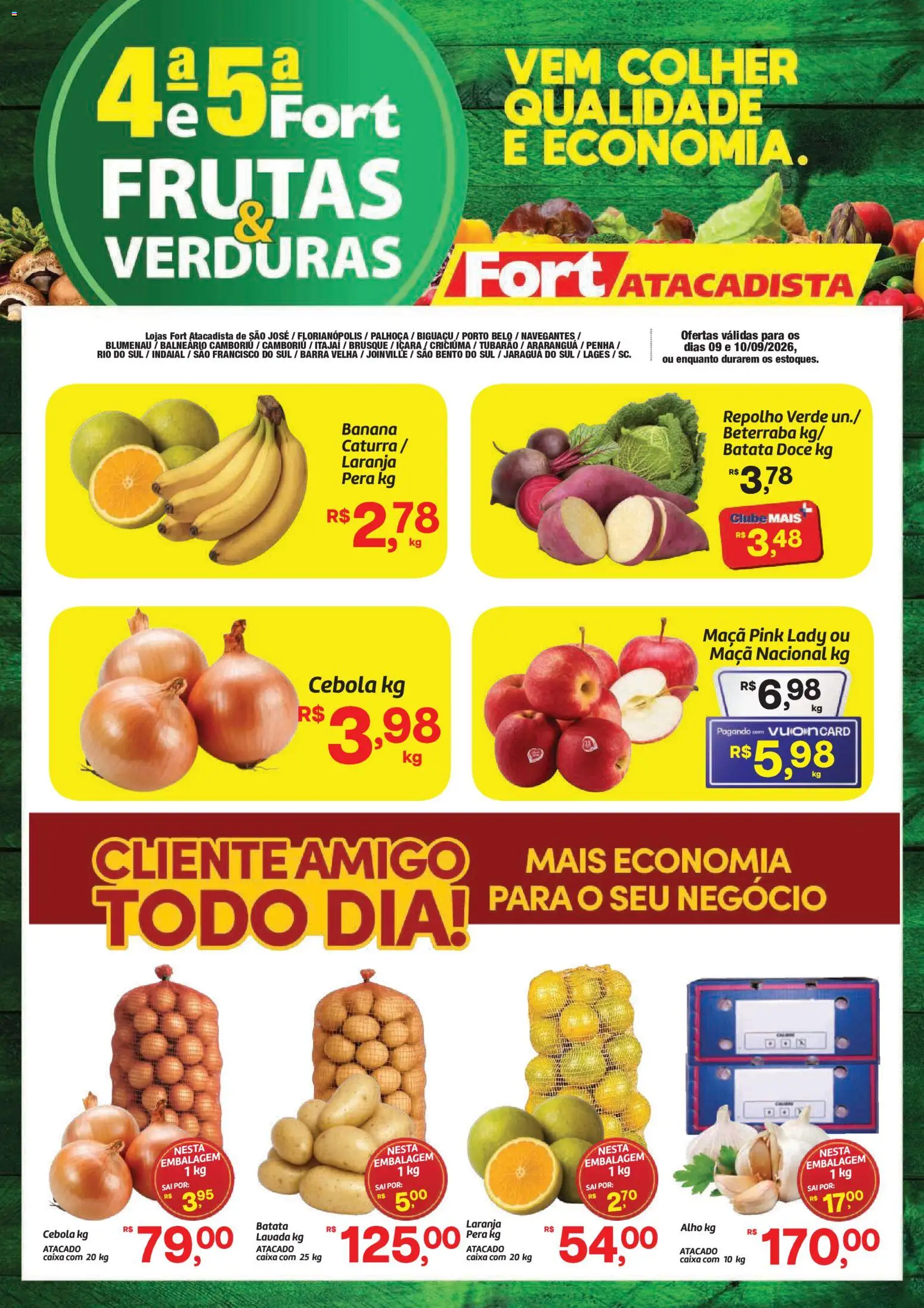 Fort Atacadista Folheto - válido de 09/09/2026 | Página: 1 | Produtos: Frutas, Pera, Cebola, Repolho