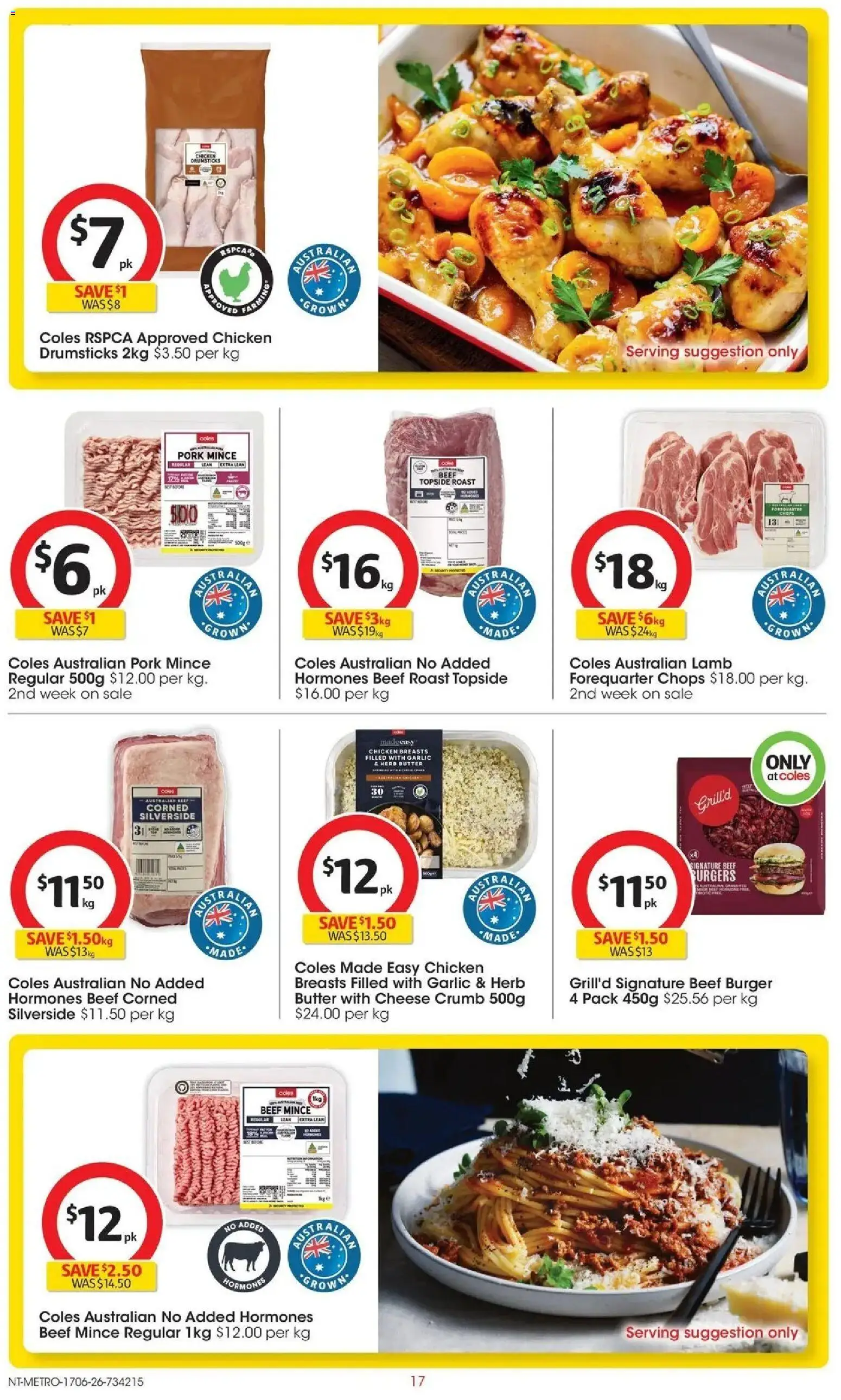 Coles catalogue - valid from 16.06.2026 | Page: 17 | Products: Cheese, Lamb, Beef, Garlic