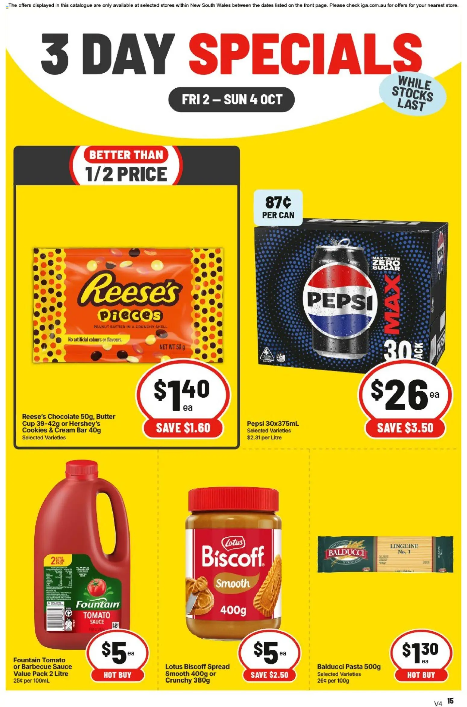 IGA catalogue - valid from 02/10/2026 | Page: 3 | Products: Pepsi, Cream, Tomato, Cookies