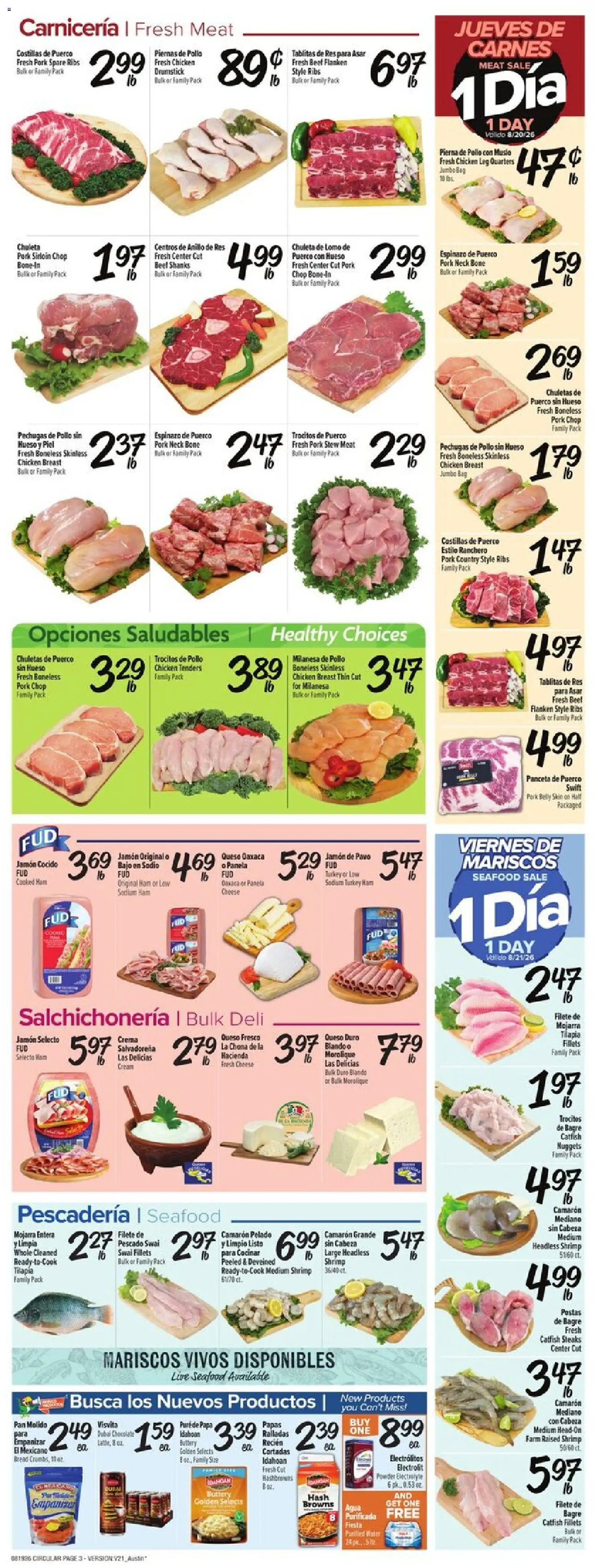 Fiesta Mart Weekly Ad - valid from 08/19/2026 | Page: 3 | Products: Pan, Chicken, Cheese, Pork belly
