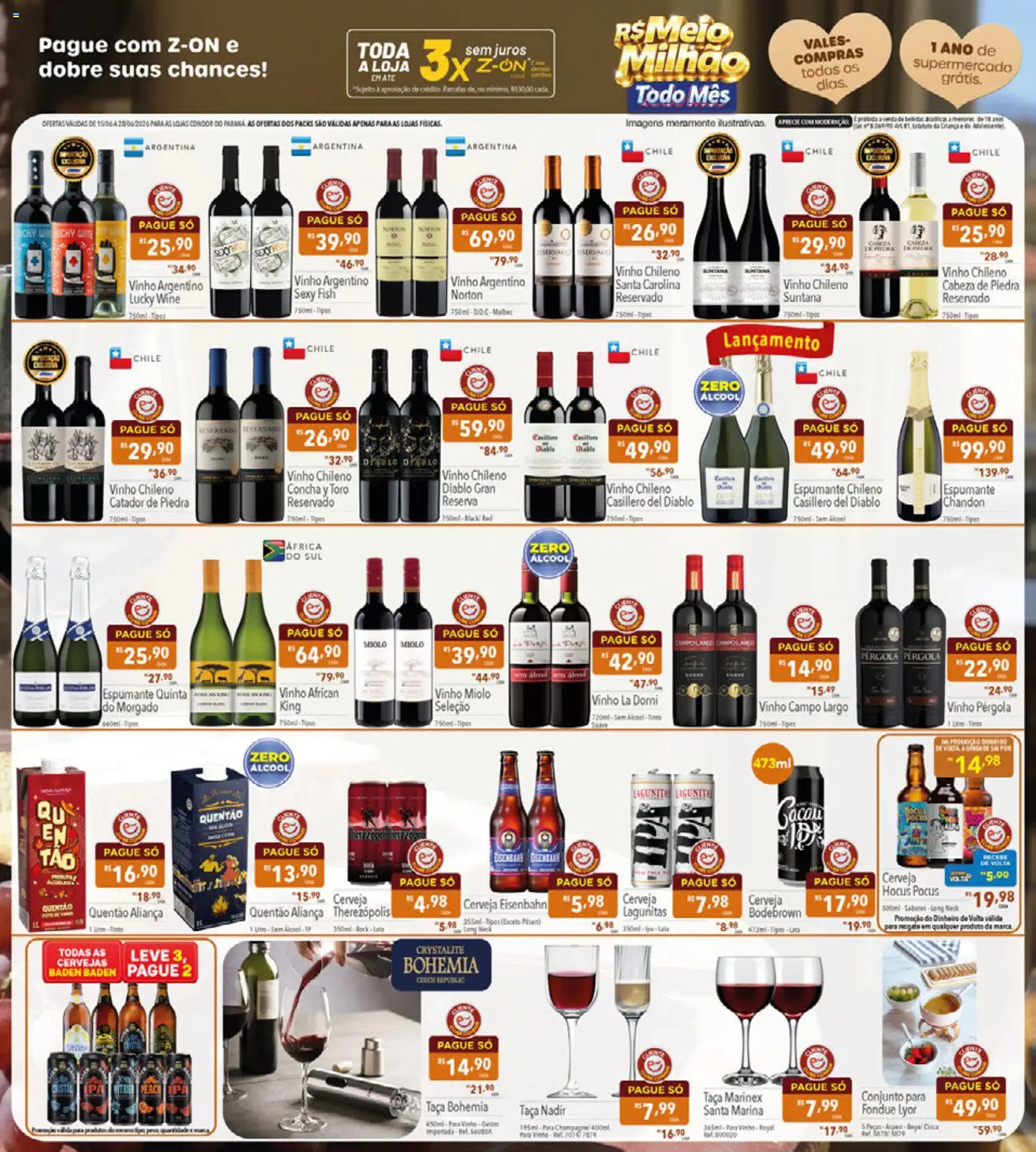 Supermercados Condor Folheto - válido de 15.06.2026 | Página: 3 | Produtos: Espumante, Aliança, Eisenbahn, Cerveja