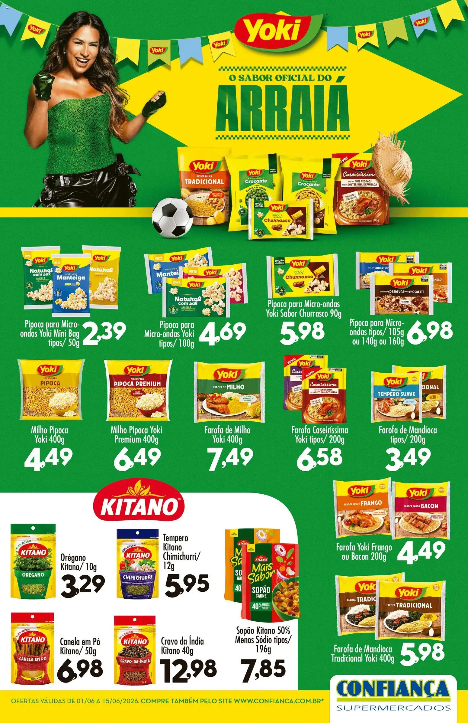 Confiança Folheto - válido de 01.06.2026 | Página: 1 | Produtos: Mandioca, Farofa de milho, Manteiga, Canela