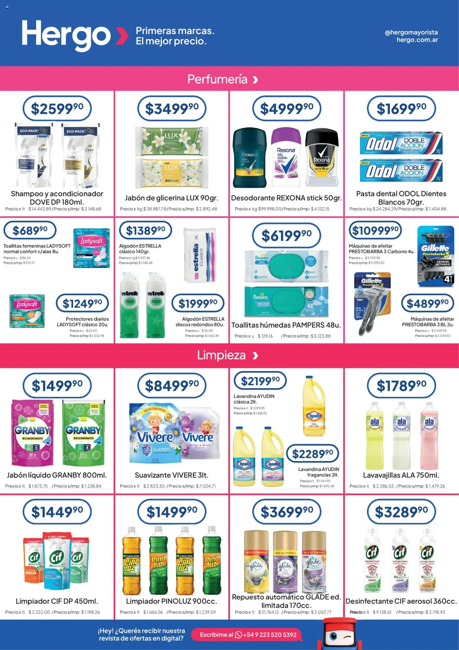 Hergo catálogo │ válido desde el 26/08/2026 | Página: 4 | Productos: Diarios, Shampoo, Toallitas húmedas, Toallitas femeninas