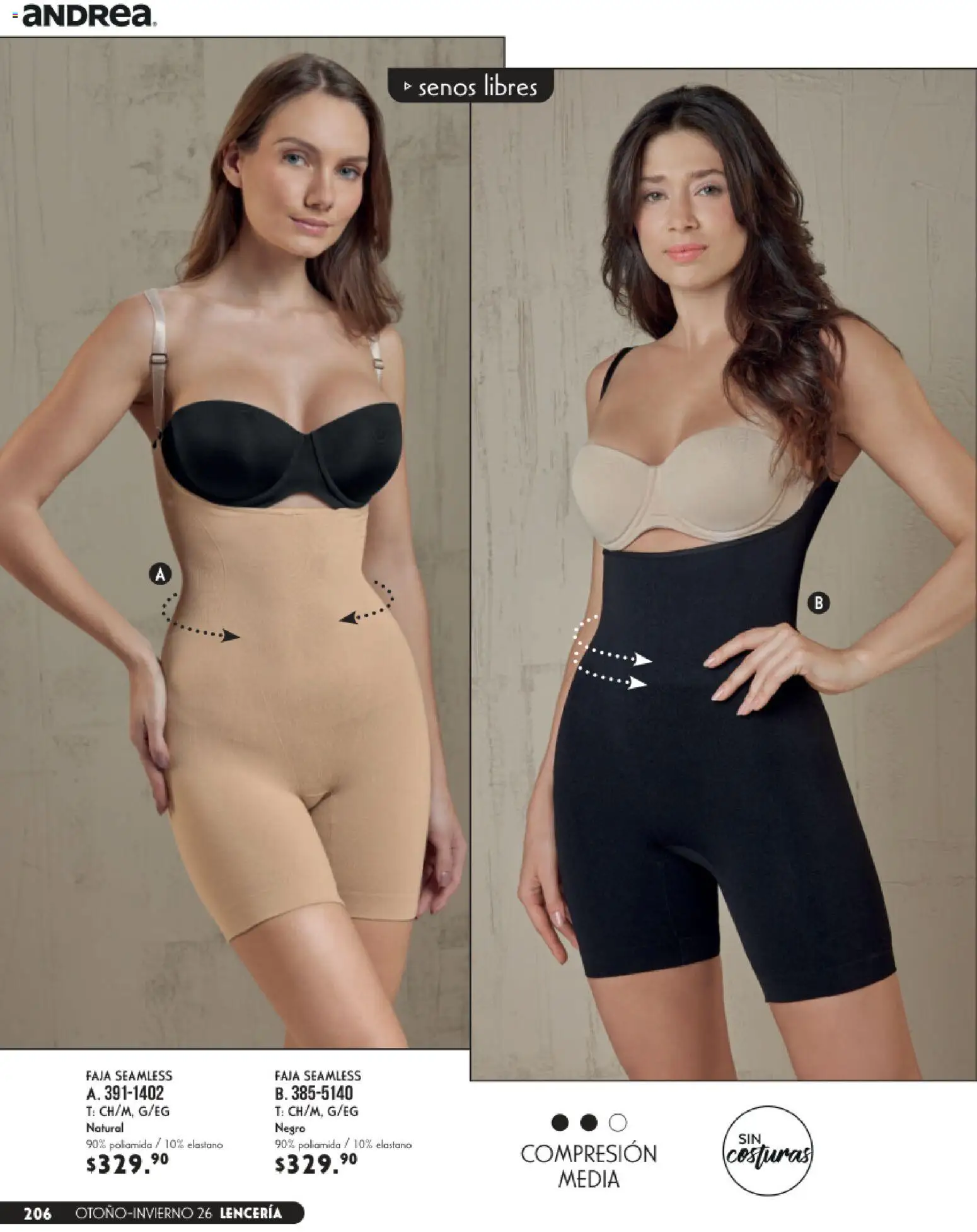 Nuevas ofertas de Andrea válidas en toda la República Mexicana desde el 23/08/2026. ¡Encuentra las mejores ofertas en Andrea catálogo Lencería & vestir interior! | Página: 66 | Productos: Lenceria, Faja