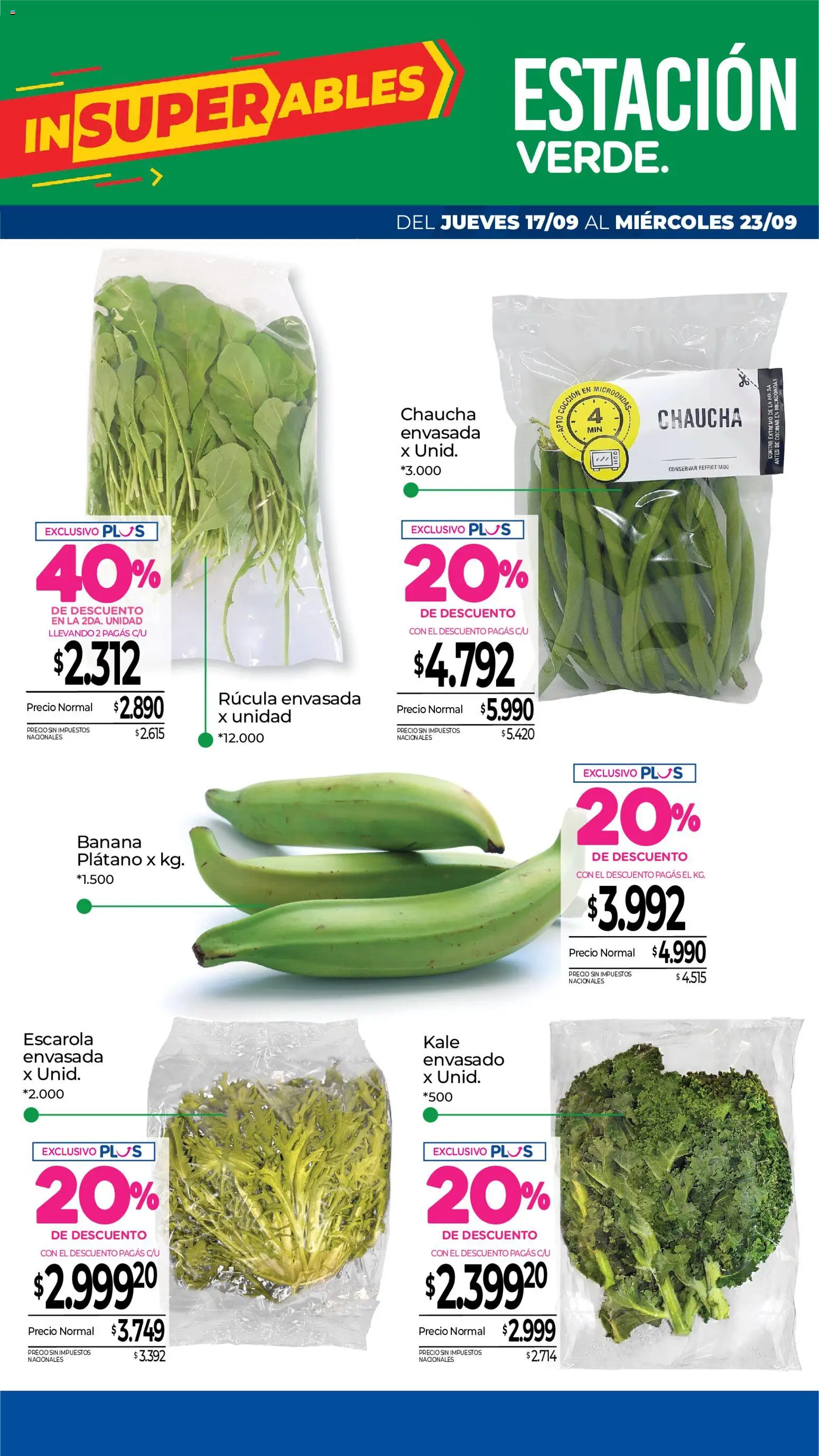 La Anonima - Frescos │ válido desde el 17/09/2026 | Página: 8 | Productos: Bolsa, Banana, Rúcula, Microondas