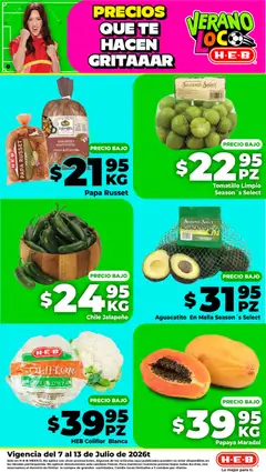 Vista previa de H-E-B folleto Fruta y venduras, nuevo folleto de la tienda, válido en México a partir del 07/07/2026 | Página: 2