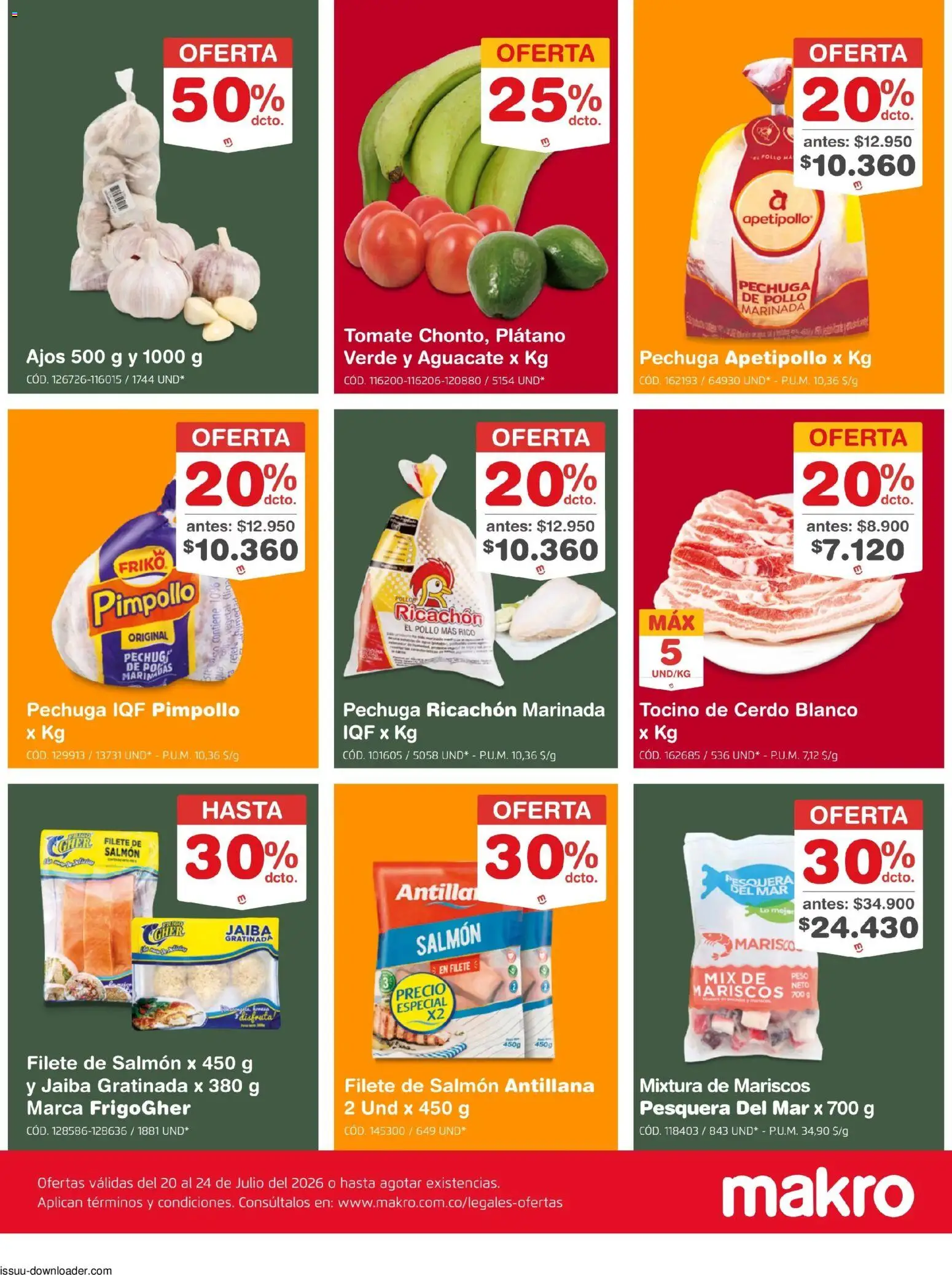 Makro revista - valida desde el 20/07/2026 | Página: 2 | Productos: Toallitas desmaquillantes, Aguacate, Pollo, Tomate