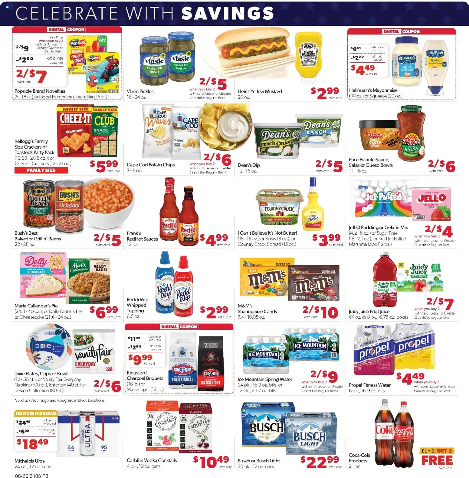 Family Fare Weekly Ad - ND - valid from 08/30/2026 | Page: 3 | Products: Spread, Beer, Mustard, Cheesecake