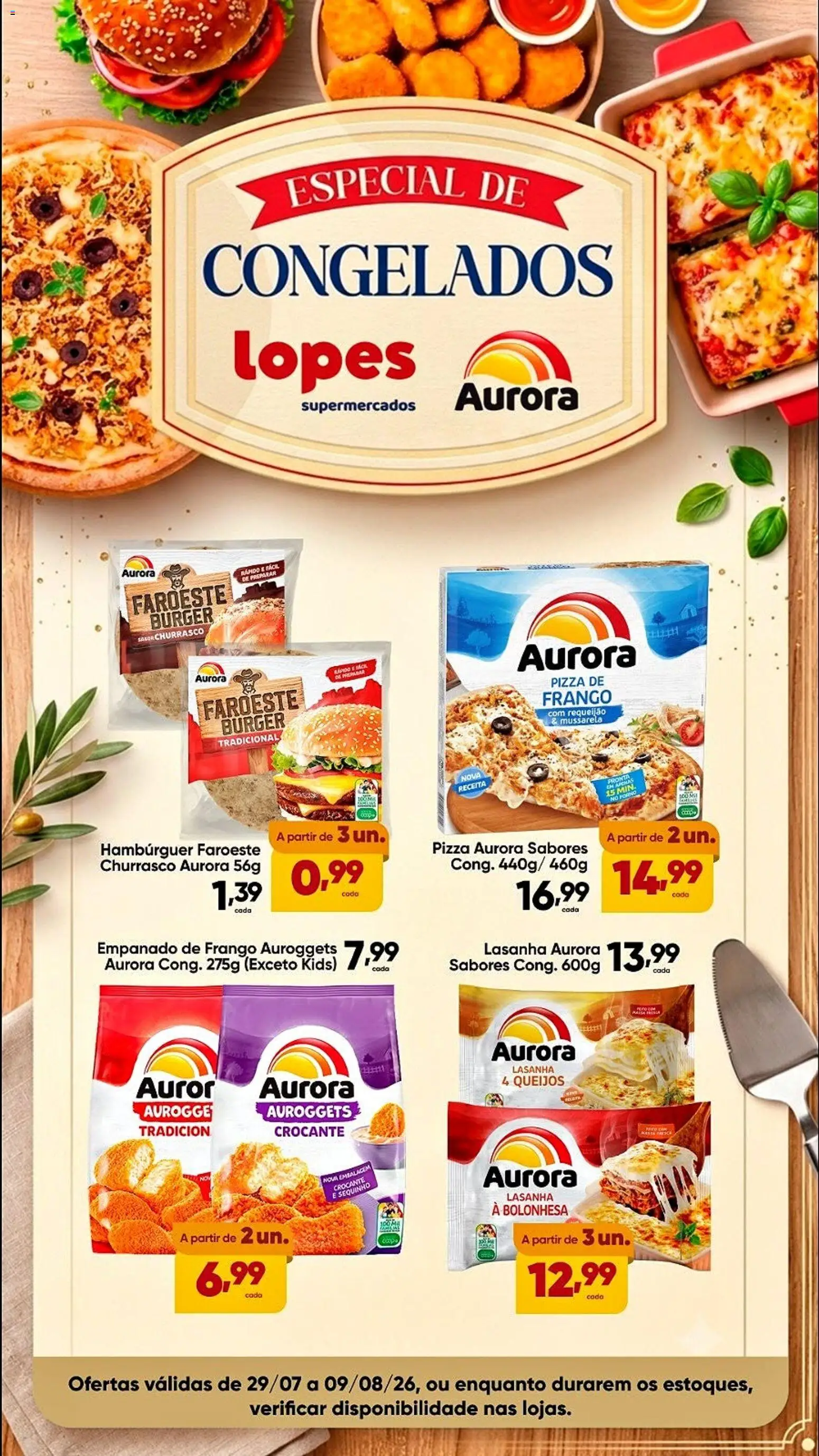 Lopes Supermercados Folheto - válido de 29/07/2026 | Página: 1 | Produtos: Forno, Pizza, Lasanha, Mussarela