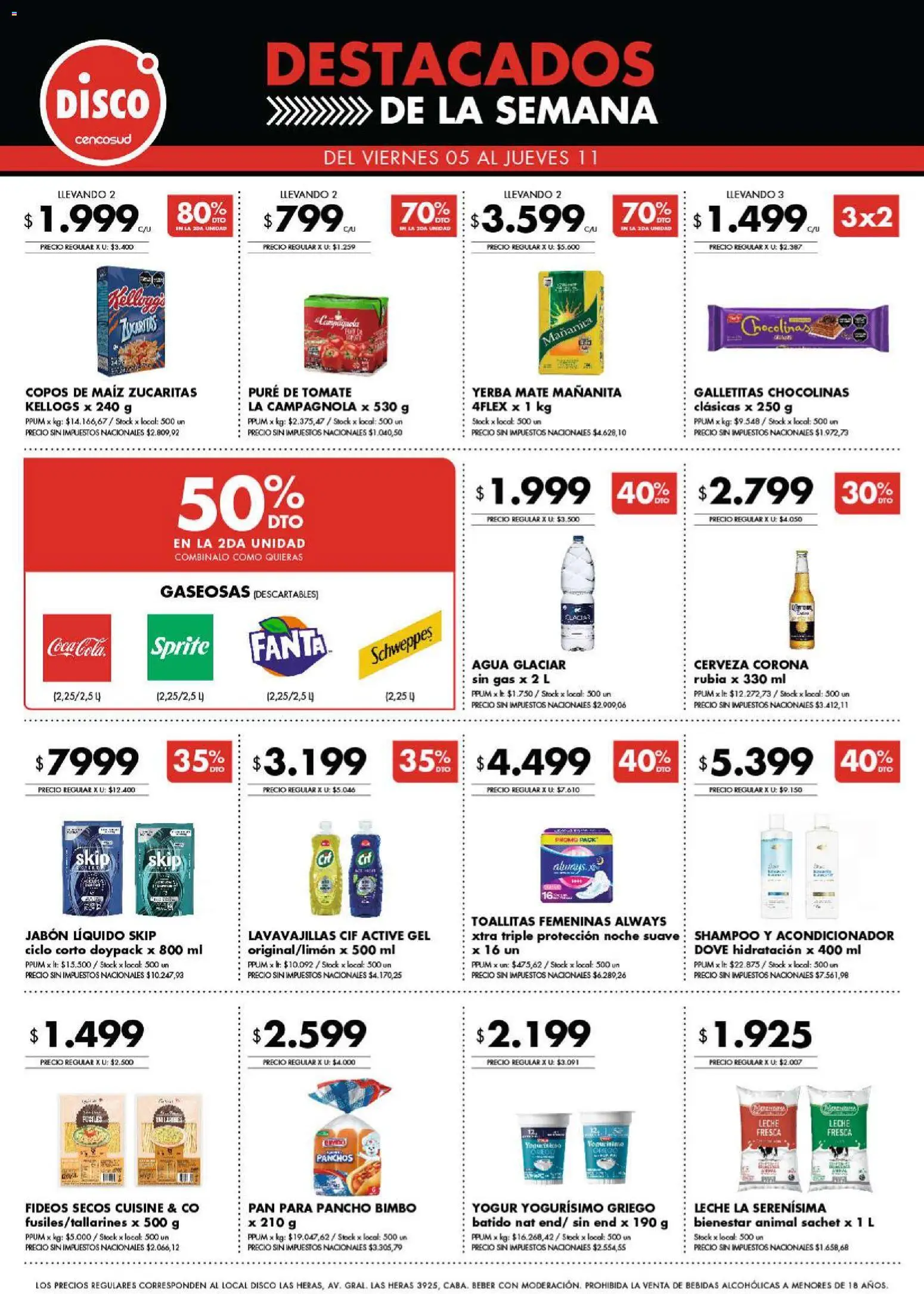 Disco - Destacados - Ofertas I Nacional │ válido desde el 04.06.2026 | Página: 1 | Productos: Lavavajillas, Yerba, Leche, Toallitas femeninas