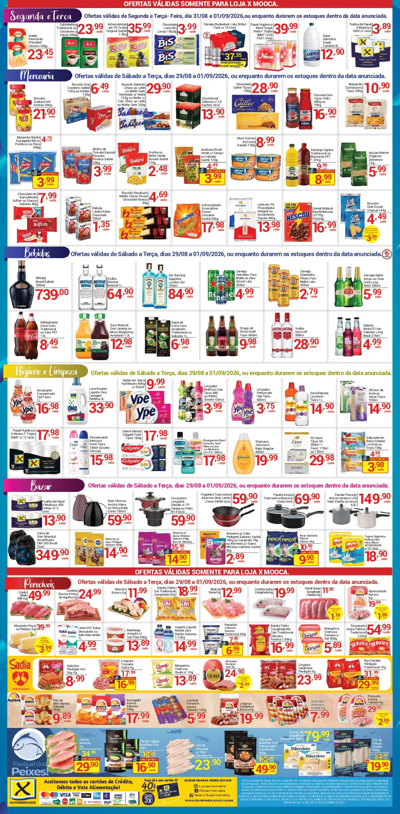 X Supermercados Folheto - válido de 28/08/2026 | Página: 2 | Produtos: Sabão em barra, Café, Macarrão, Ketchup