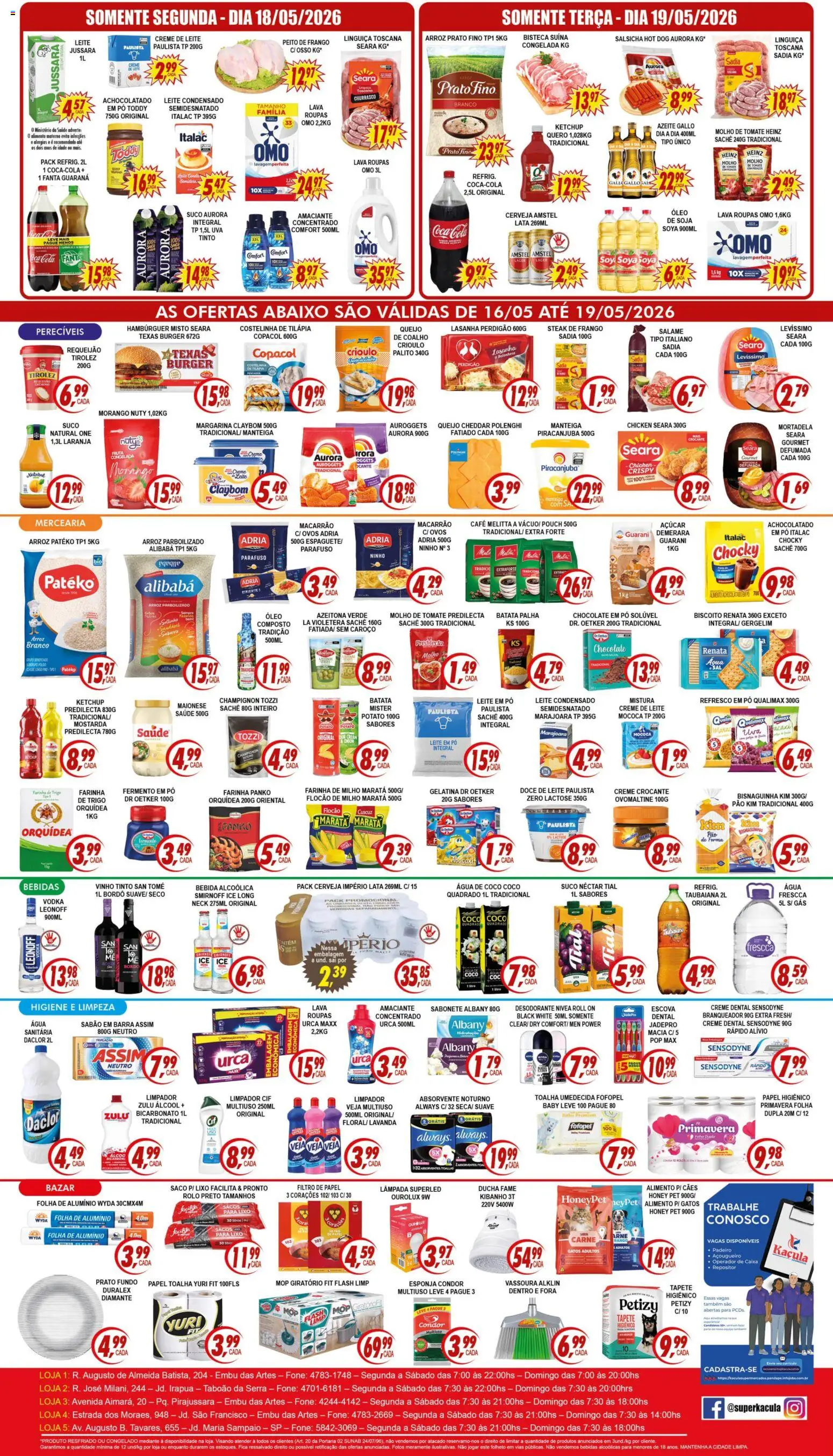 Kaçula Folheto - válido de 16.05.2026 | Página: 2 | Produtos: Cerveja, Arroz, Ketchup, Absorvente