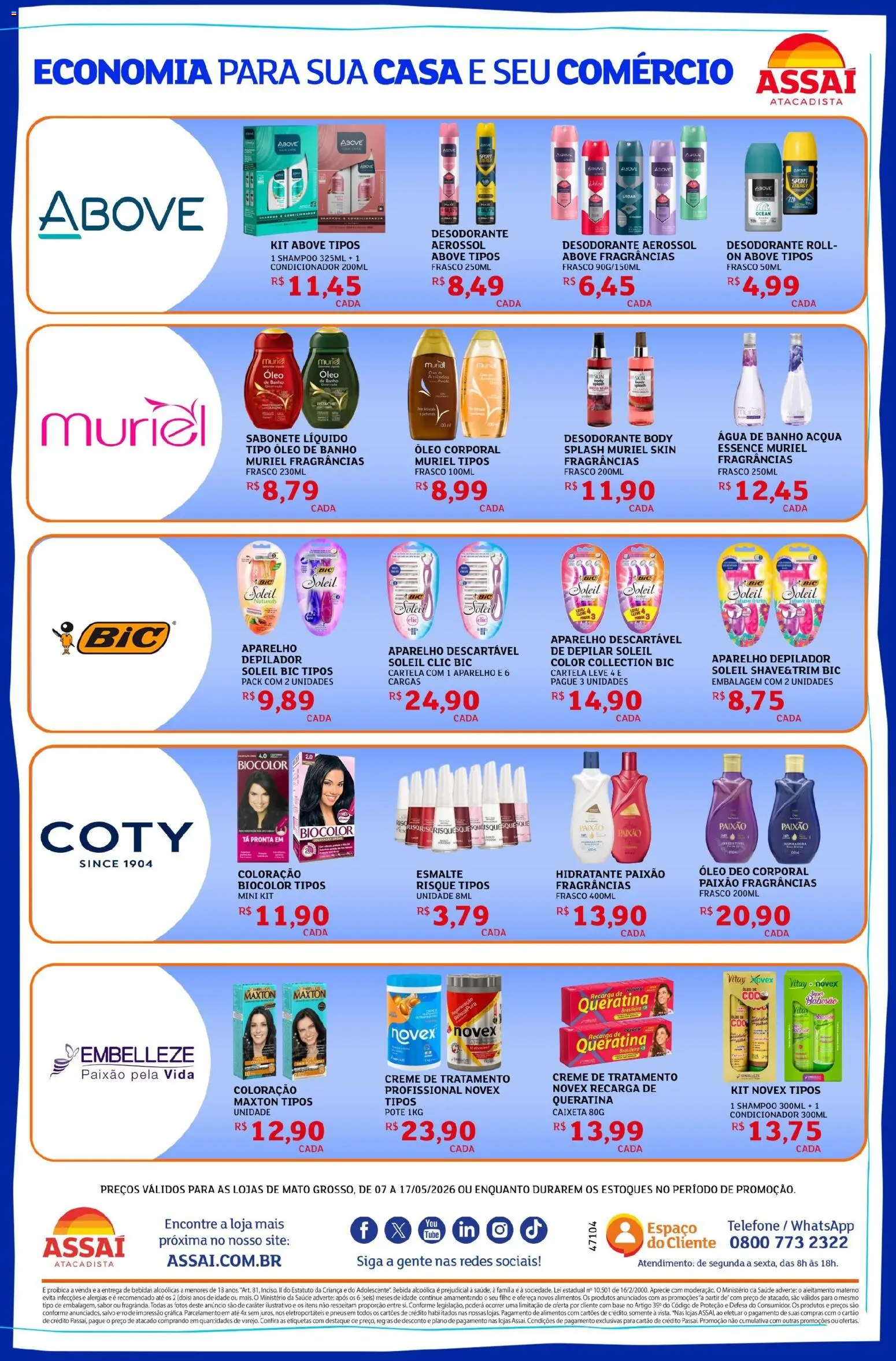 Assaí Atacadista Folheto - válido de 08.05.2026 | Página: 3 | Produtos: Condicionador, Desodorante, Base, Telefone