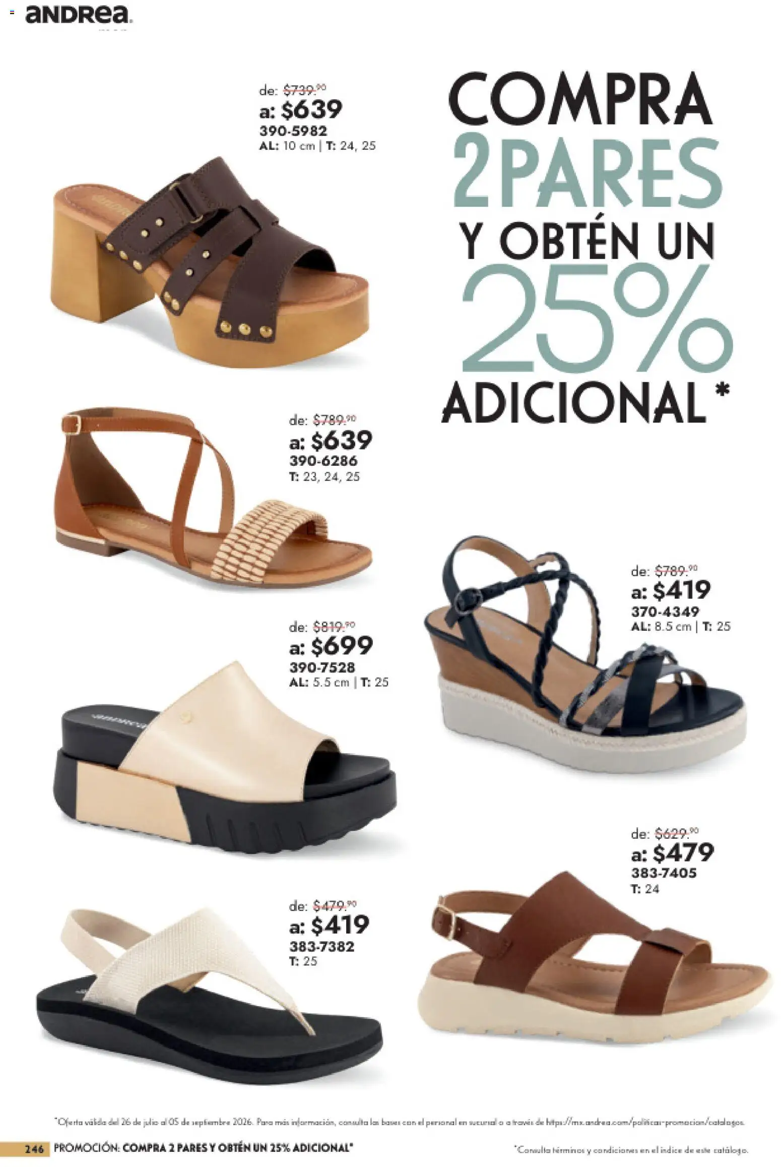 Nuevas ofertas de Andrea válidas en toda la República Mexicana desde el 26/07/2026. ¡Encuentra las mejores ofertas en Andrea catálogo Outlet! | Página: 246