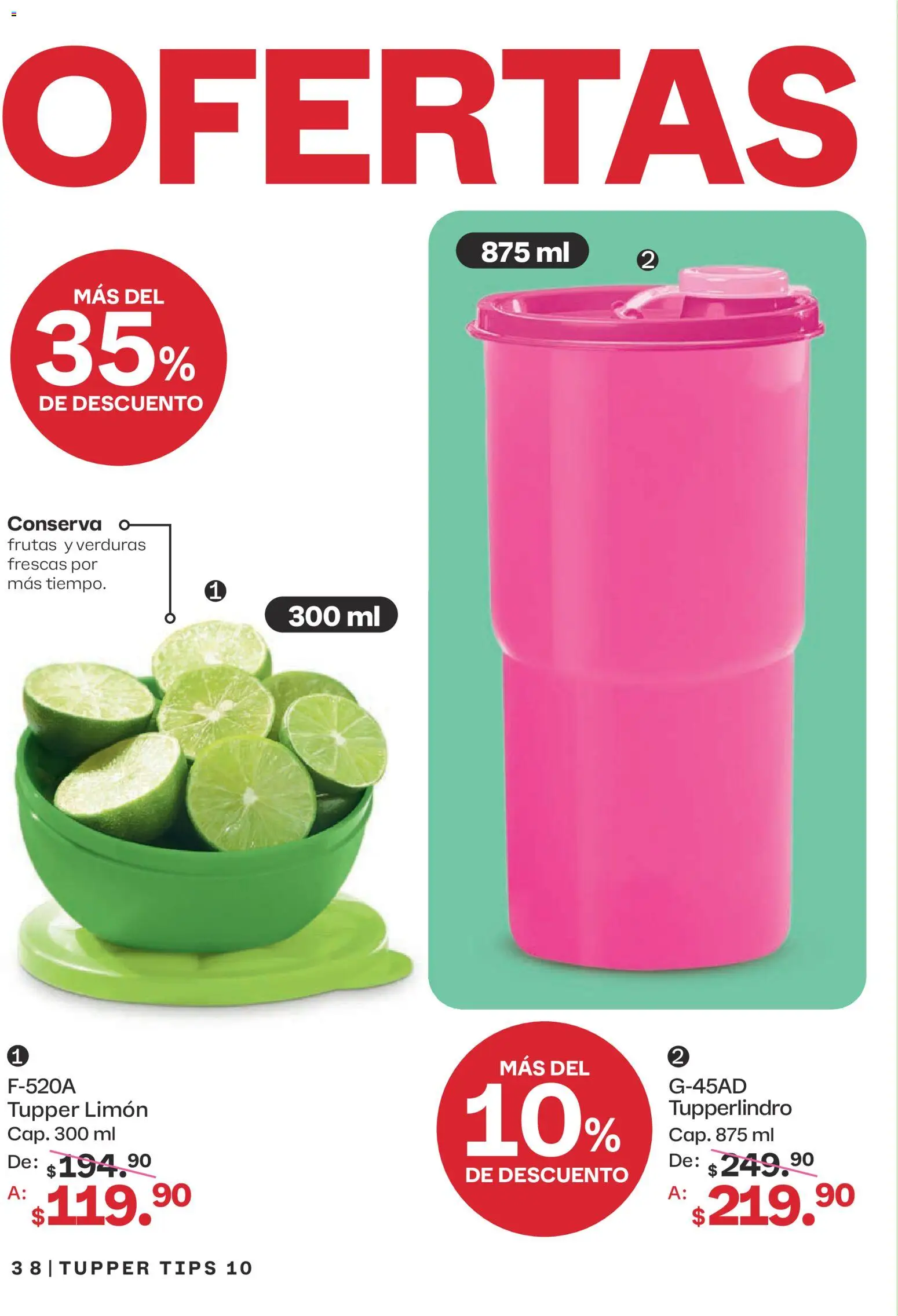 Nuevas ofertas de Tupperware válidas en toda la República Mexicana desde el 07/09/2026. ¡Encuentra las mejores ofertas en Tupperware catálogo! | Página: 38 | Productos: Limón, Tupper, Verduras