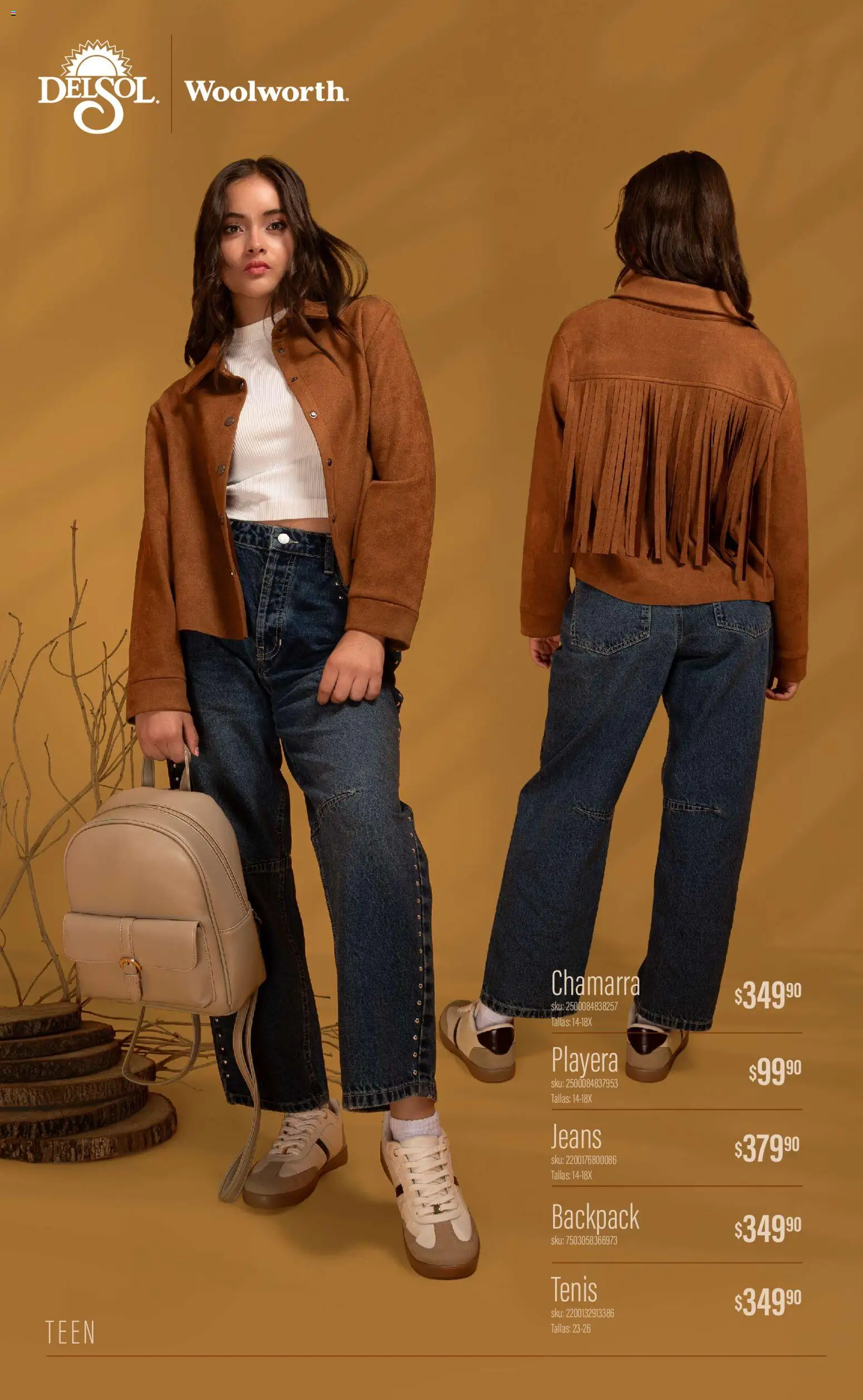 Nuevas ofertas de Del Sol y Woolworth válidas en toda la República Mexicana desde el 01/10/2026. ¡Encuentra las mejores ofertas en Del Sol y Woolworth catálogo Luce el Otoño! | Página: 25 | Productos: Tenis, Chamarra, Playera
