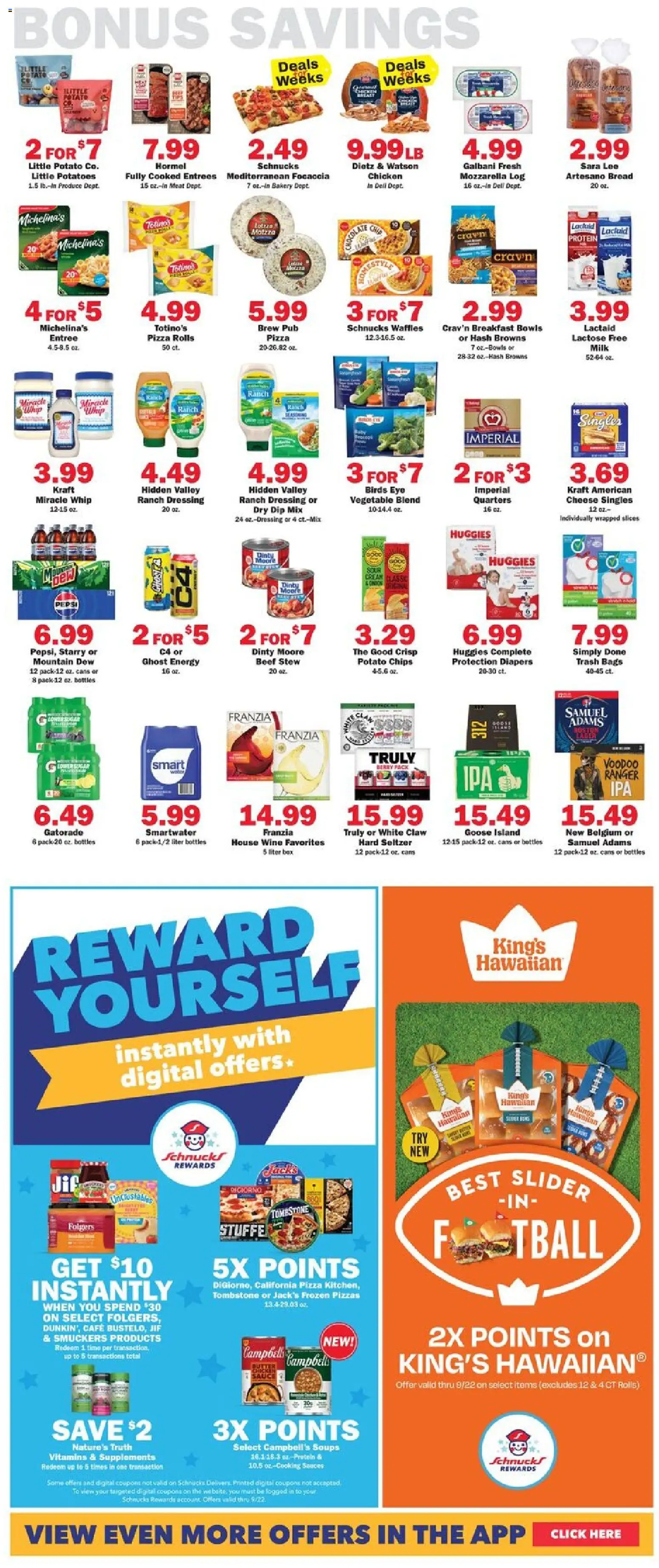 Schnucks Weekly Ad - valid from 09/16/2026 | Page: 5 | Products: Waffles, Butter, Mozzarella, Focaccia