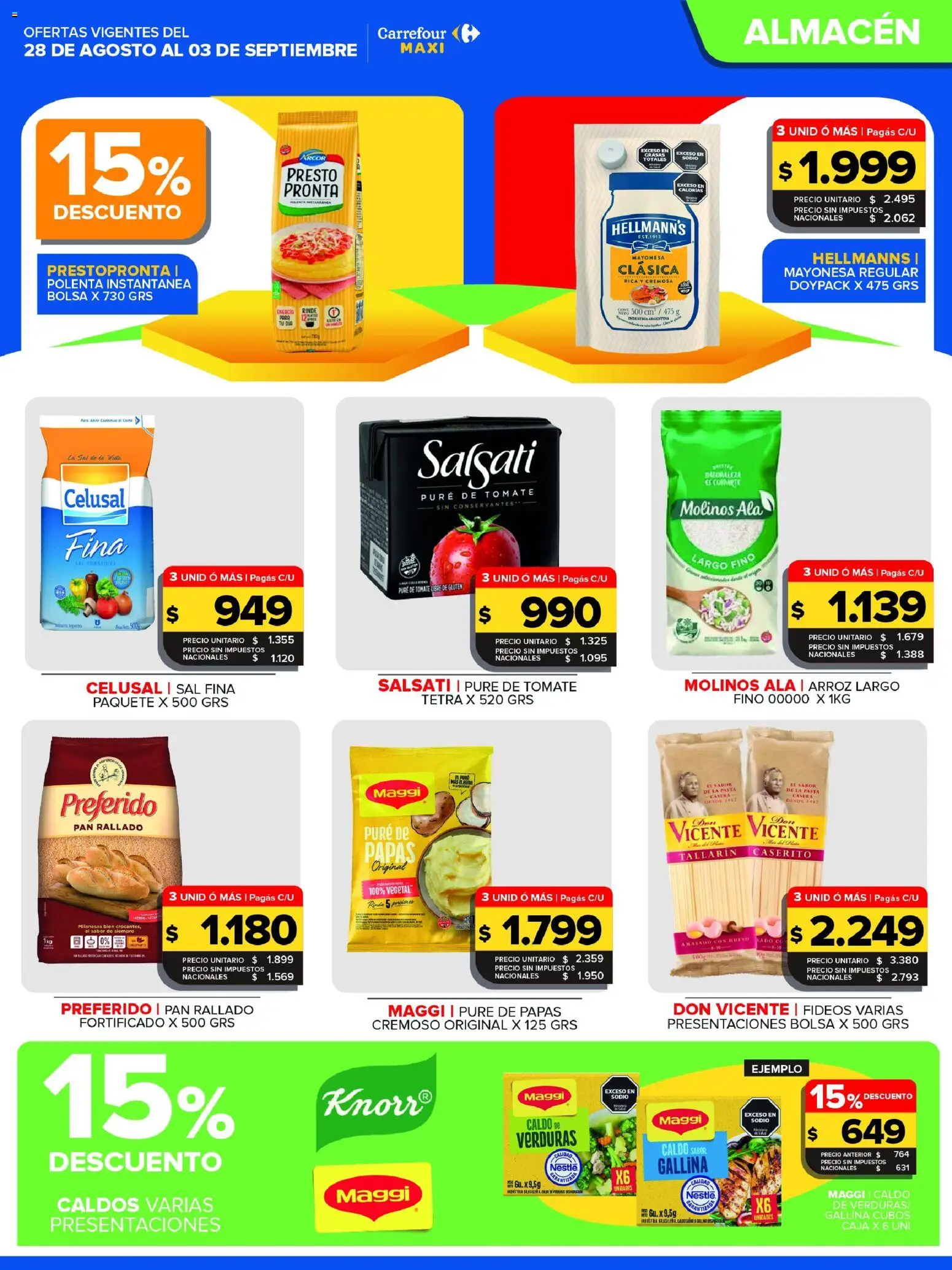Carrefour Maxi catálogo │ válido desde el 28/08/2026 | Página: 7 | Productos: Mayonesa, Huevo, Verduras, Pure de Tomate