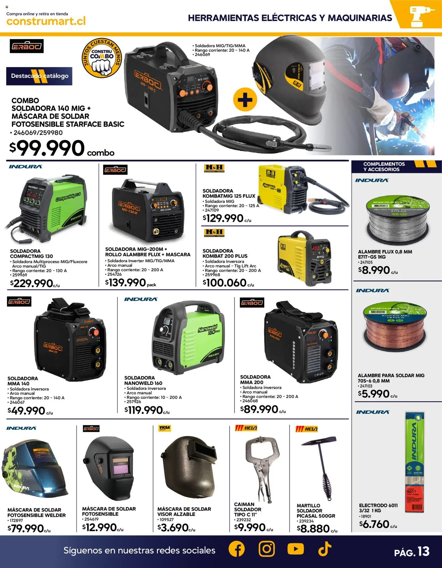 Construmart Ofertas │ válido desde el 31.07.2026 | Página: 13 | Productos: Soldadora, Máscara, Mascara de soldar, Martillo