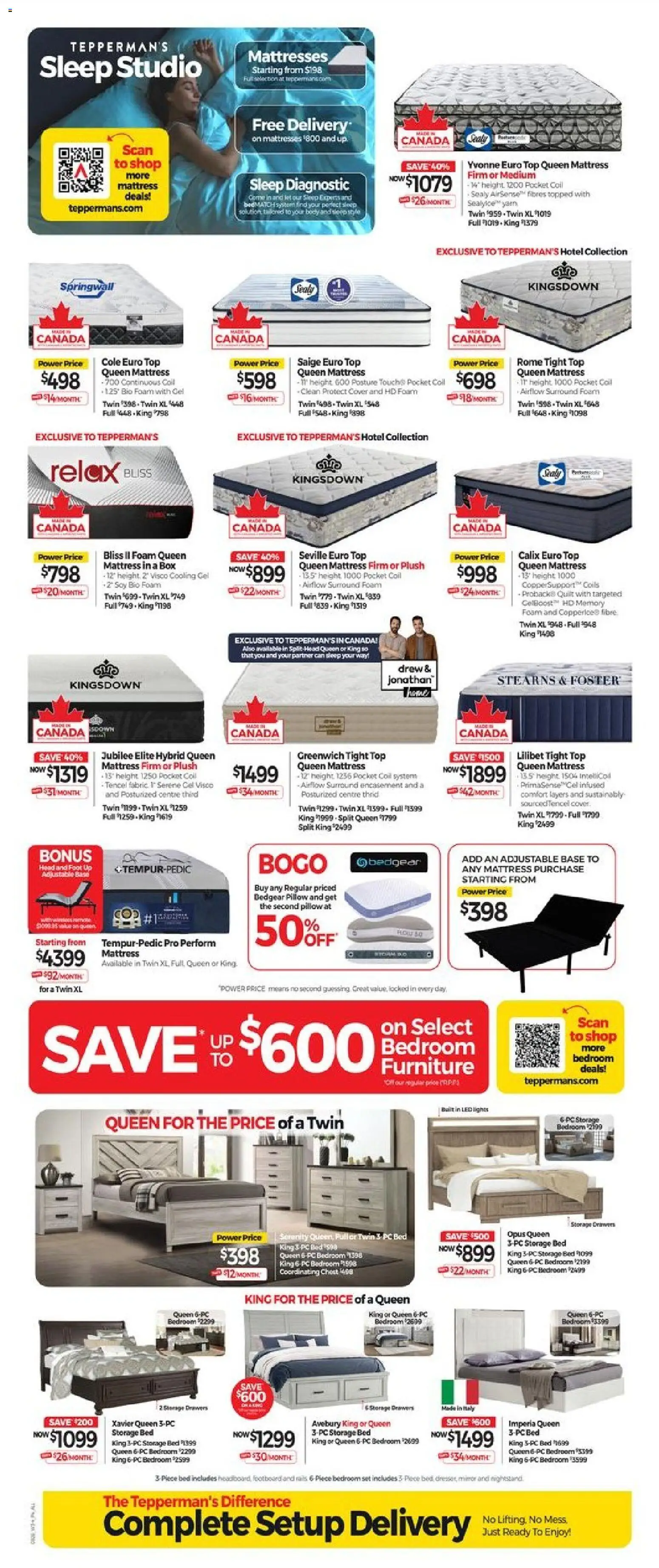 Tepperman's flyer valid from Aug 21, 2026 | Page: 6 | Products: PC, Foam, Mattresses, Box