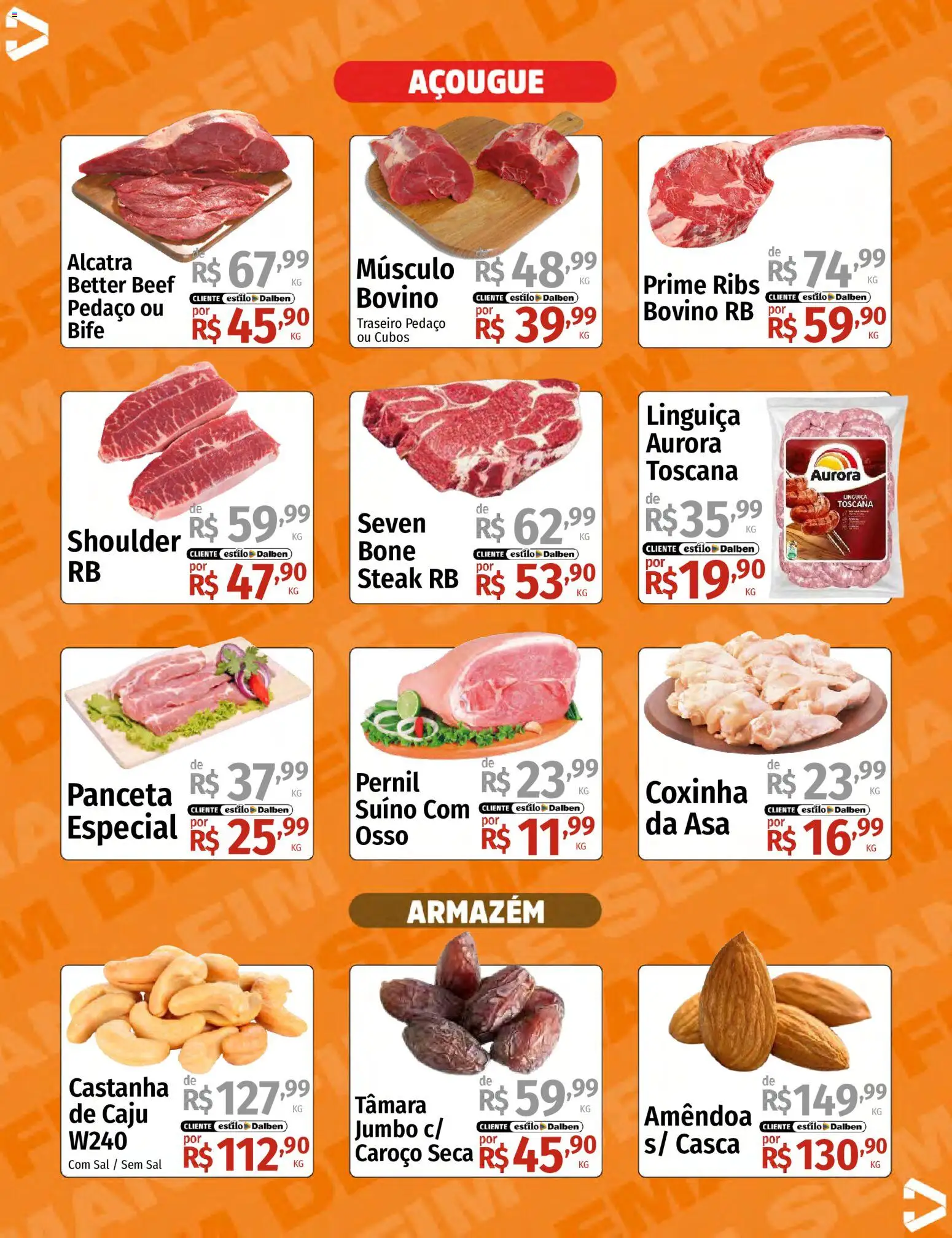 Supermercado Dalben Folheto - válido de 05.06.2026 | Página: 4 | Produtos: Caju, Castanha de caju, Alcatra, Sal