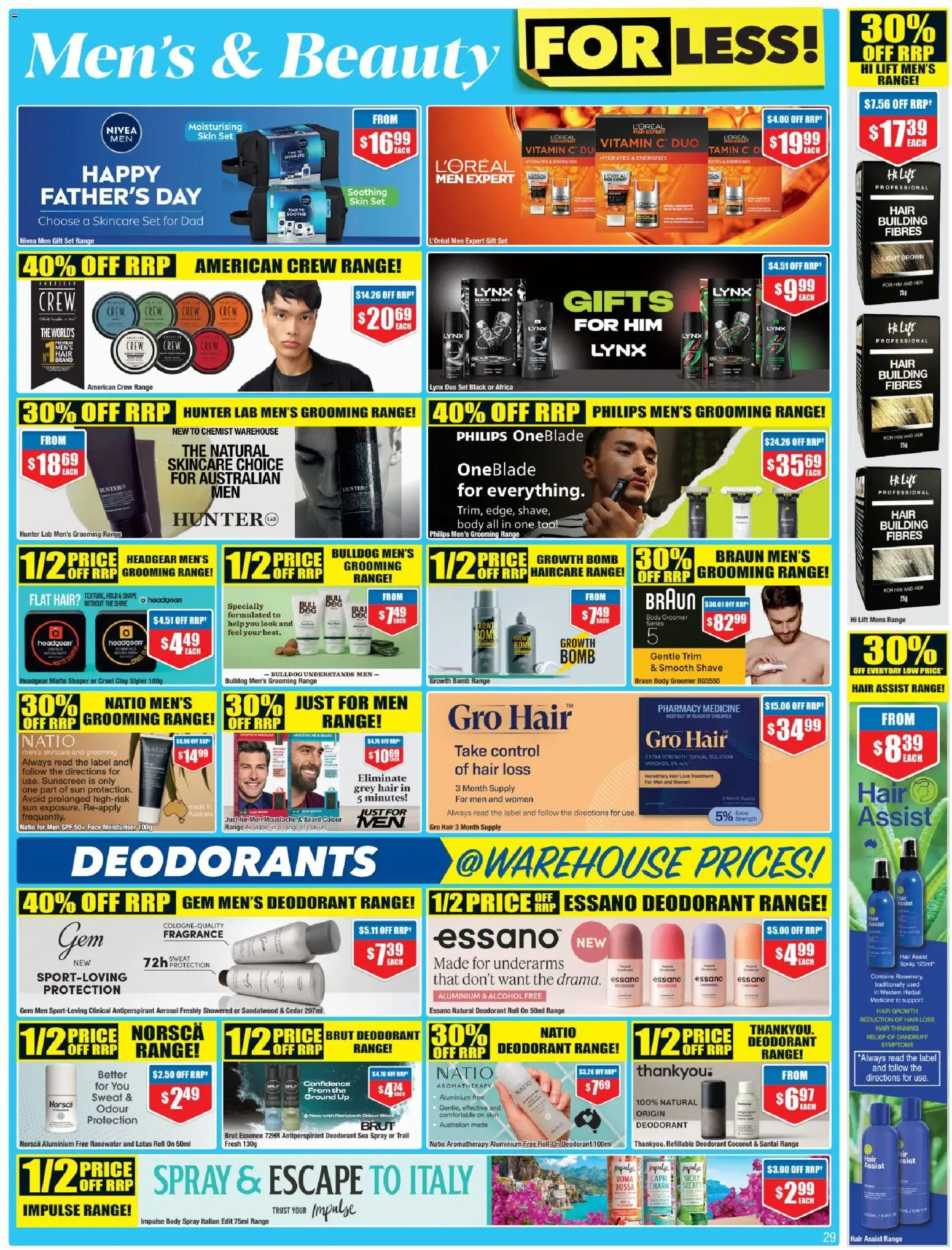 Chemist Warehouse catalogue - valid from 20/08/2026 | Page: 29 | Products: Moisturiser, Men's deodorant, Coconut, Hair loss