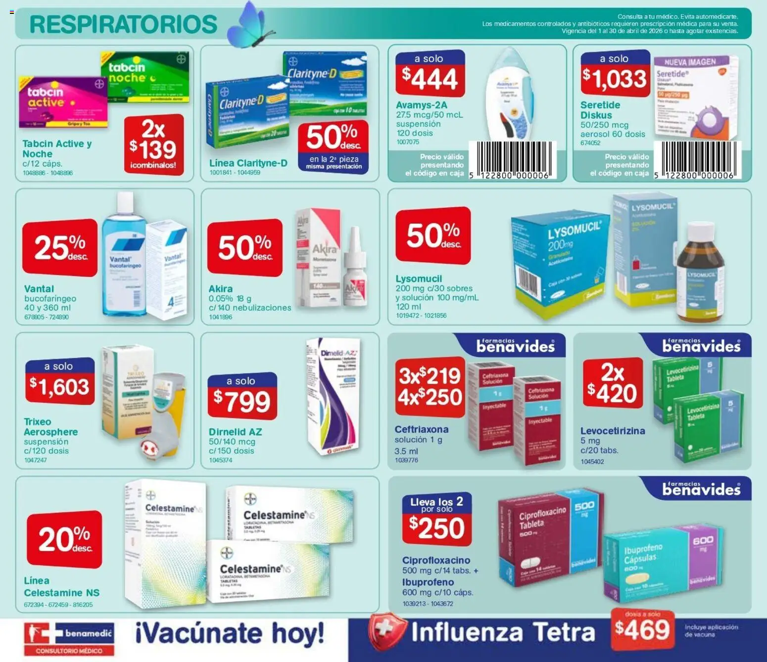 Nuevas ofertas de Farmacia Benavides válidas en toda la República Mexicana desde el 01.04.2026. ¡Encuentra las mejores ofertas en Farmacia Benavides catálogo! | Página: 6 | Productos: Caja, Tableta