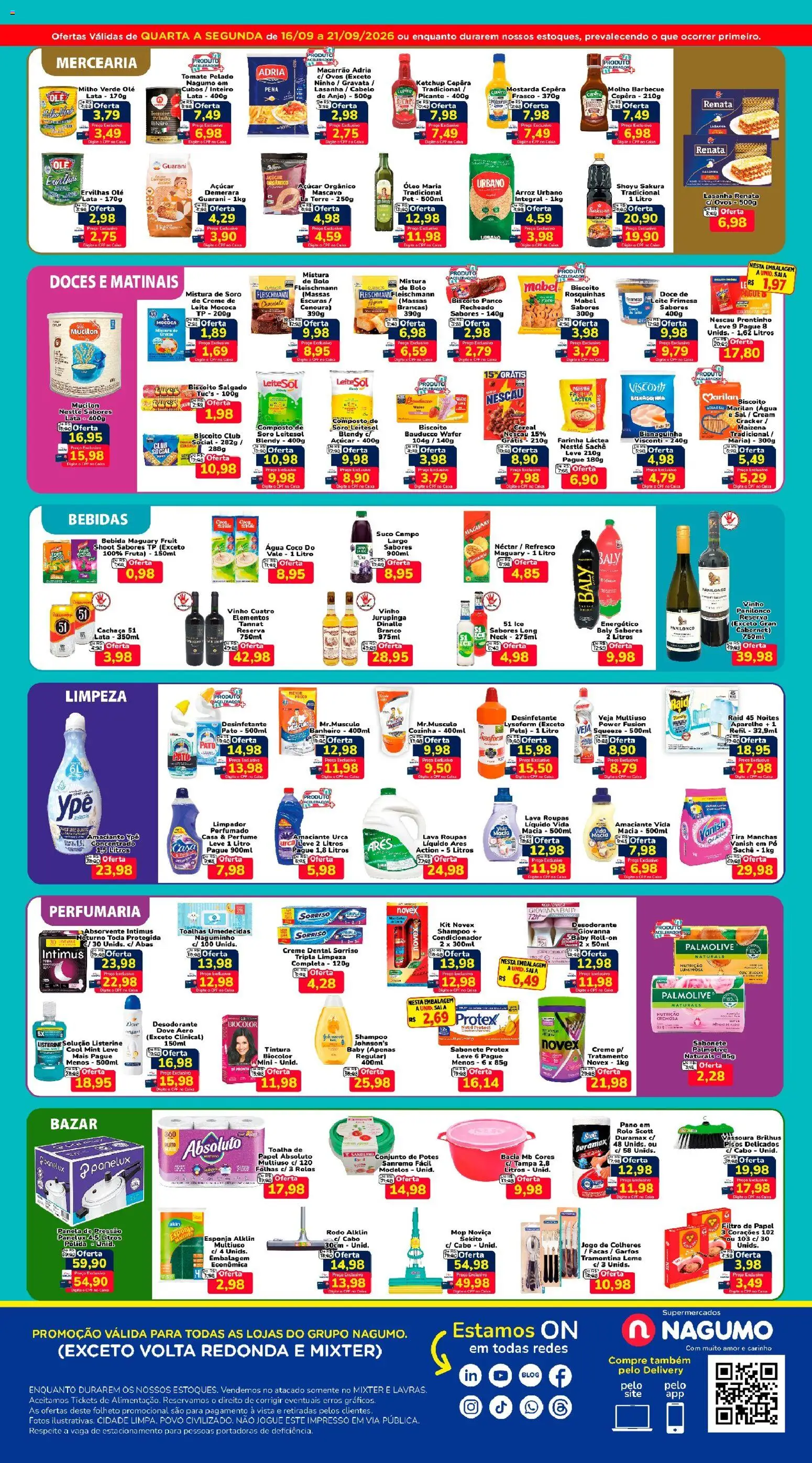 Nagumo Folheto - válido de 16/09/2026 | Página: 2 | Produtos: Garfos, Listerine, Açúcar, Dove