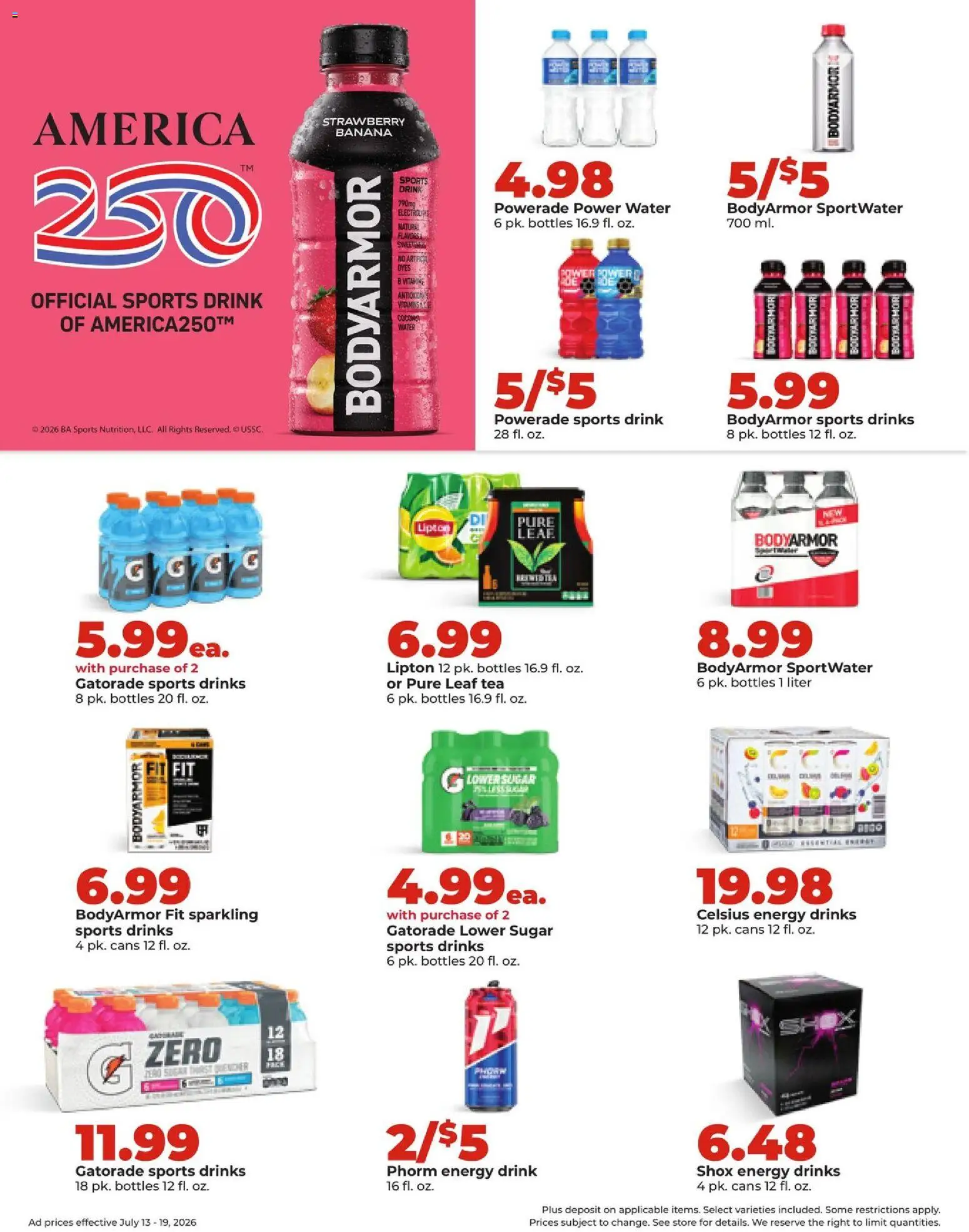 HyVee Weekly Ad - valid from 07/13/2026 | Page: 28 | Products: Tea, Water, Sugar